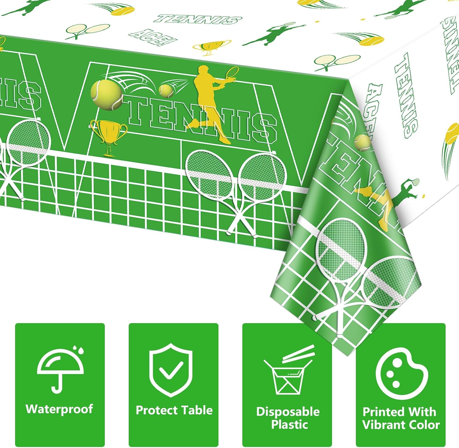 4 Pack Tennis Birthday Table Cover Decor