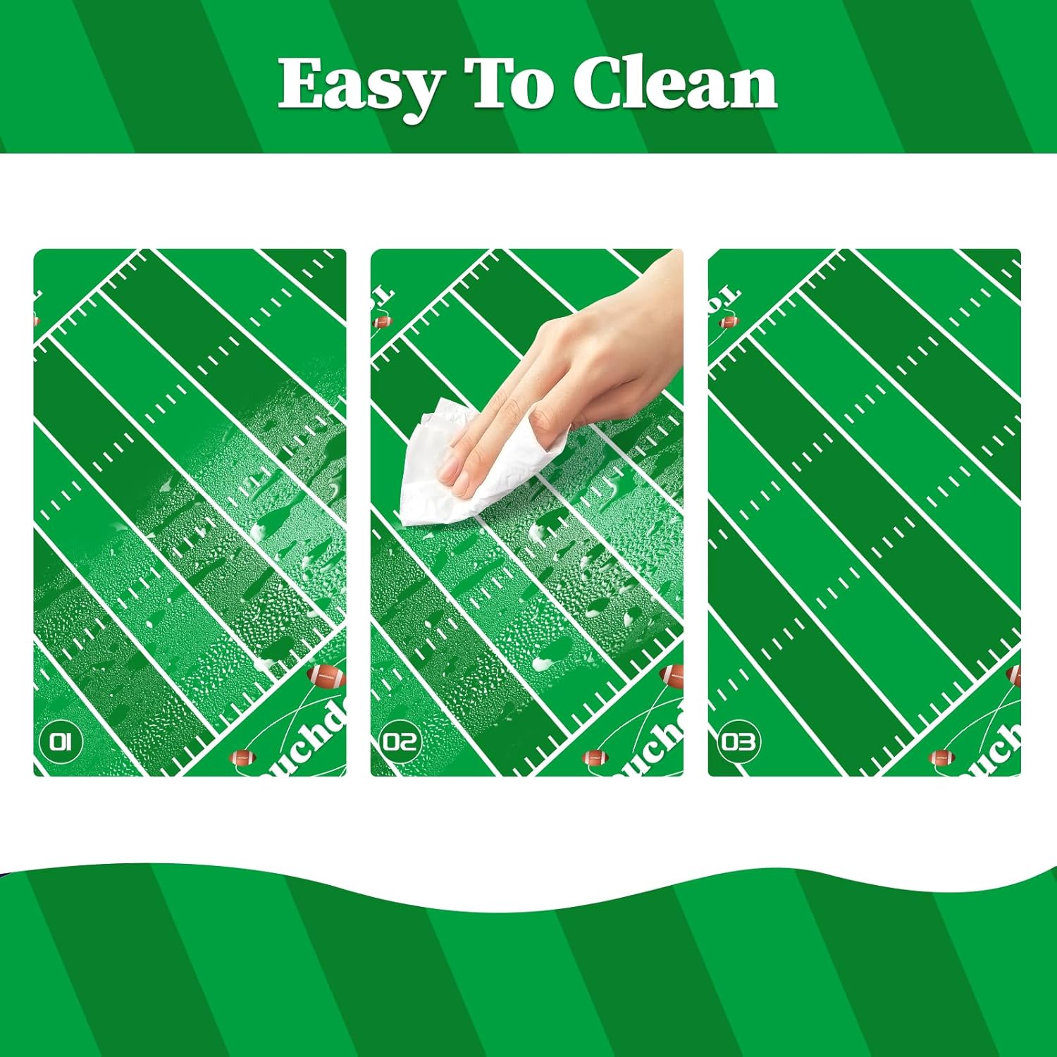 Childom Football Tablecloth 3 Pack 54x108 Inches