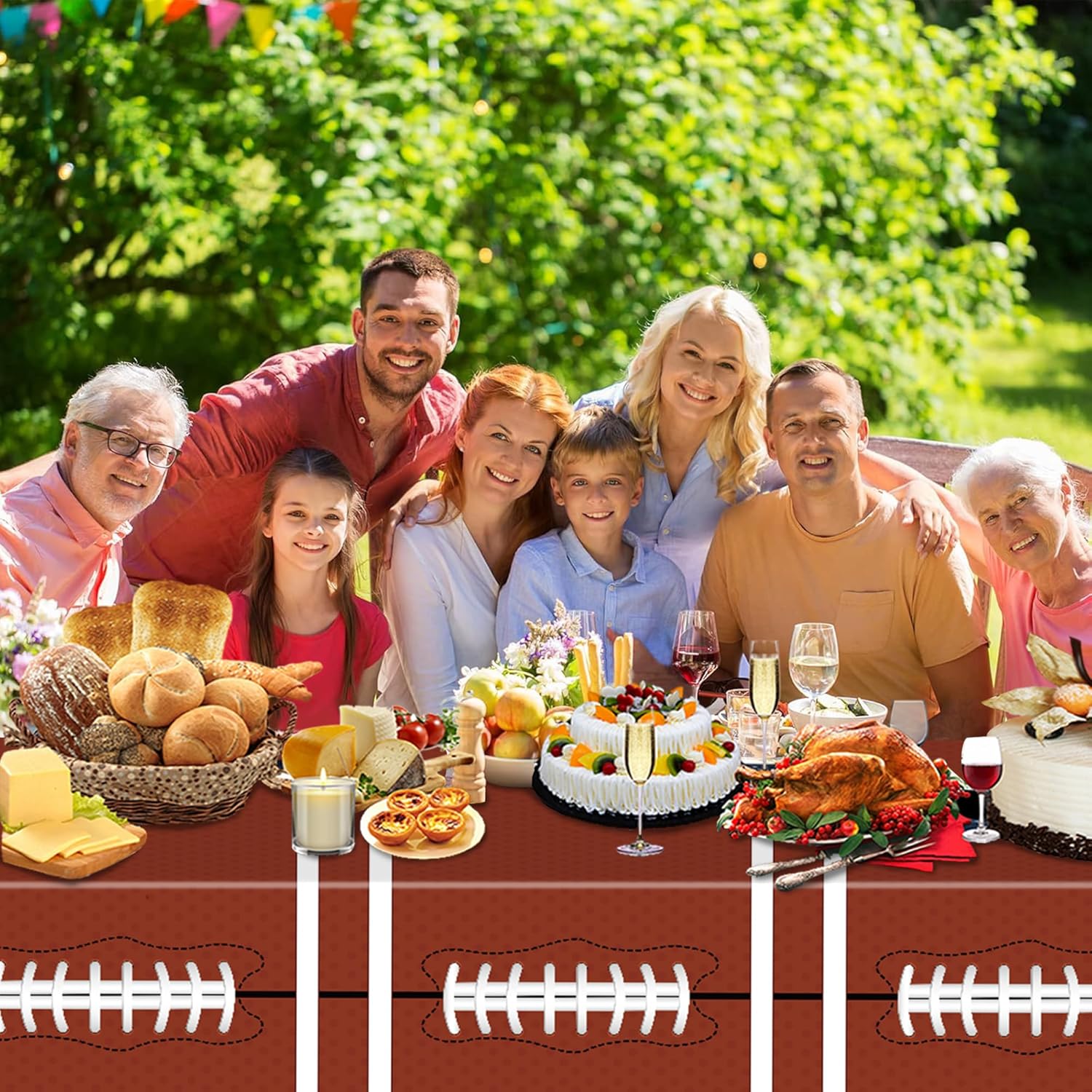 3 Pack Football Themed Tablecloths for Birthday Parties