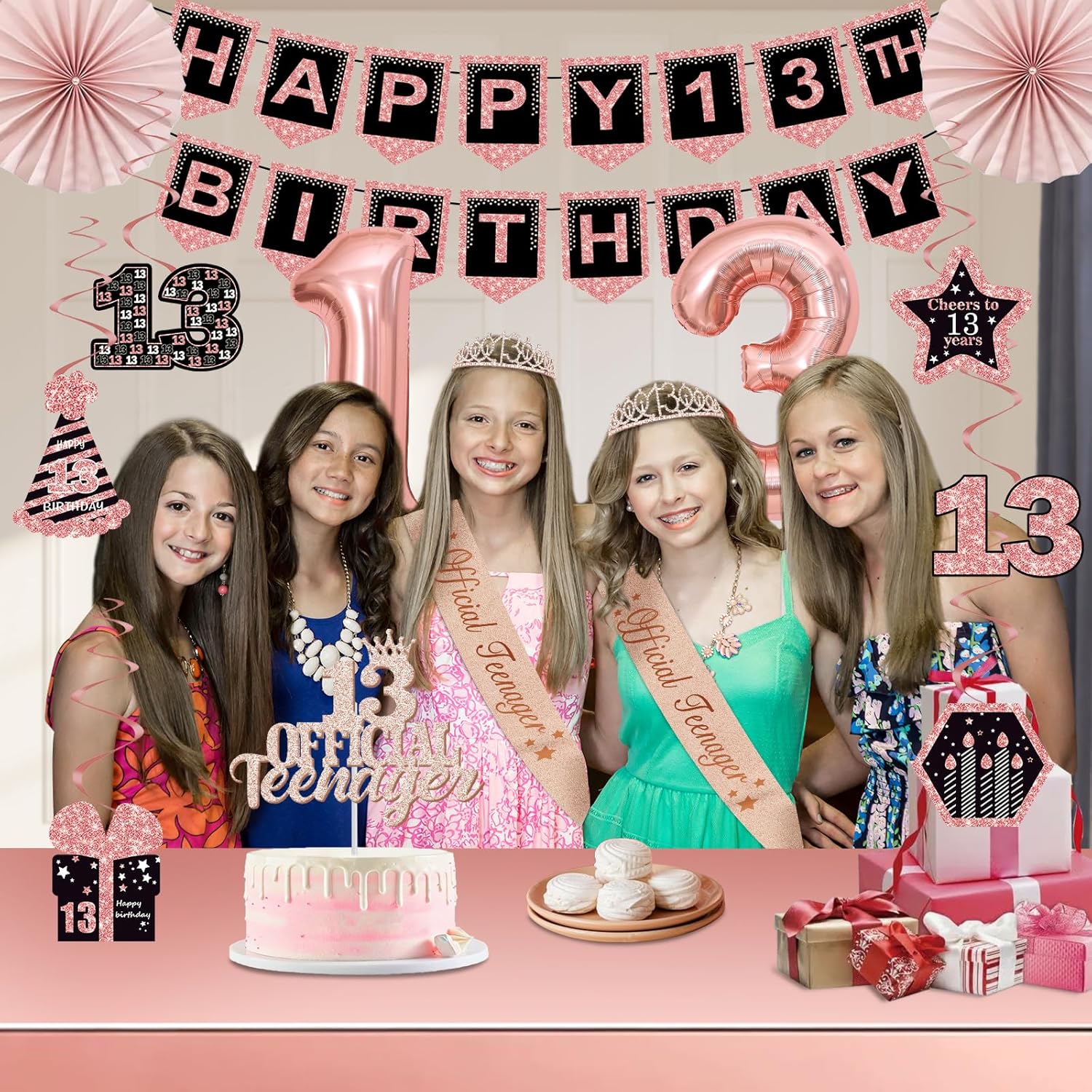 13th Birthday Decorations for Girls 32PCS Party Kit