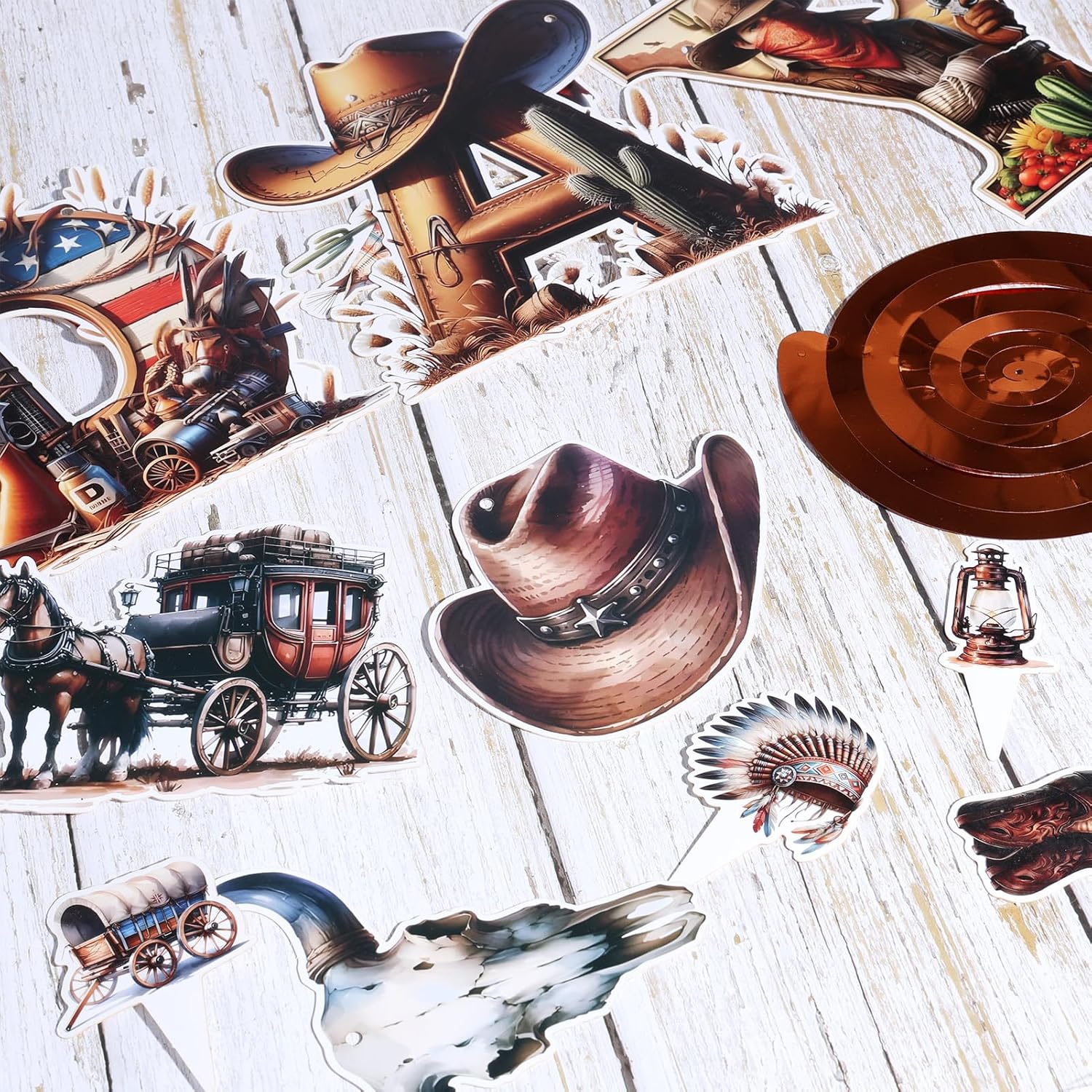 51 Pcs Western Cowboy Party Decorations Set