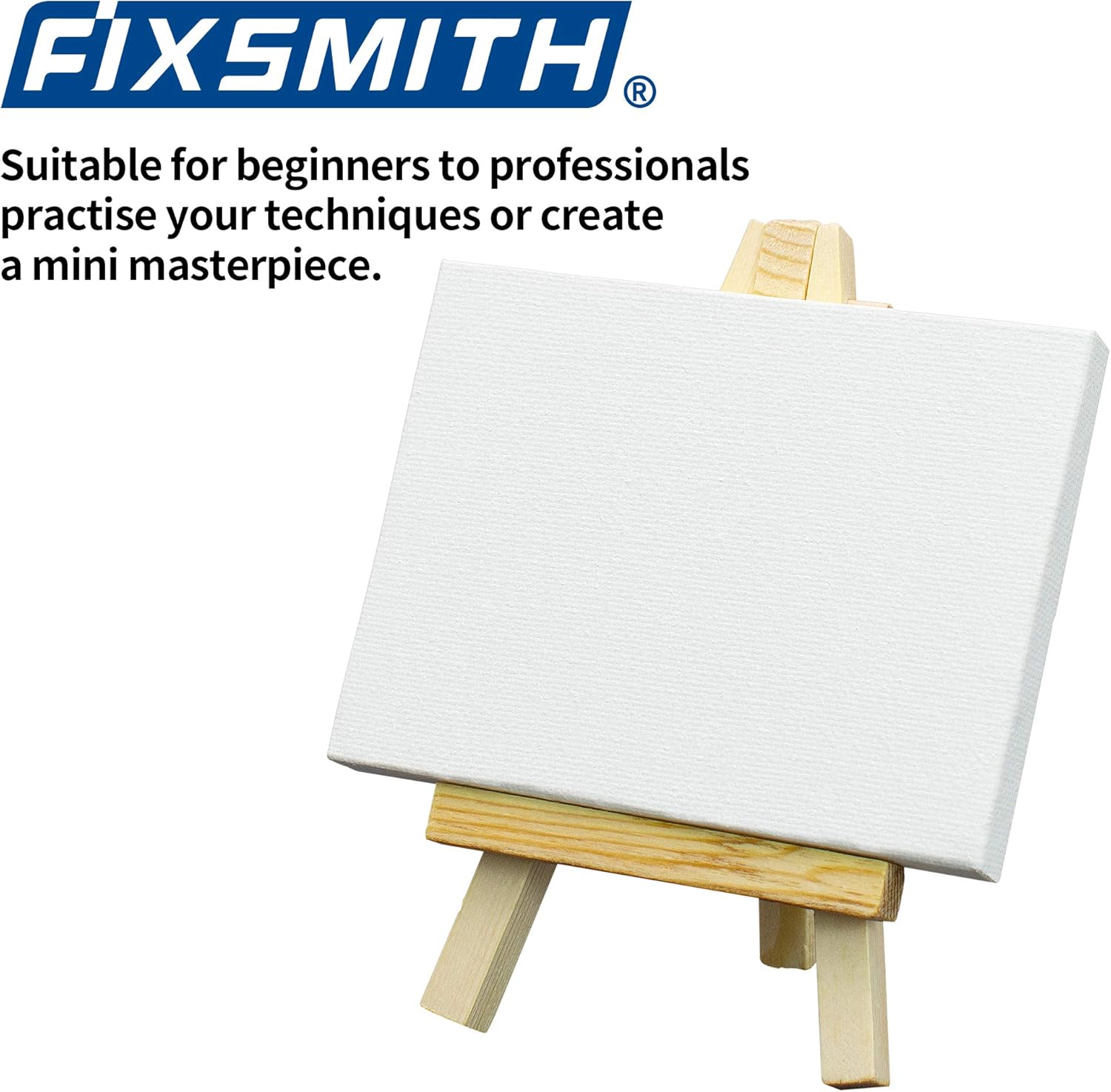 FIXSMITH 3x4 Inch Mini Stretched Canvas Easel Set - 12 Pack