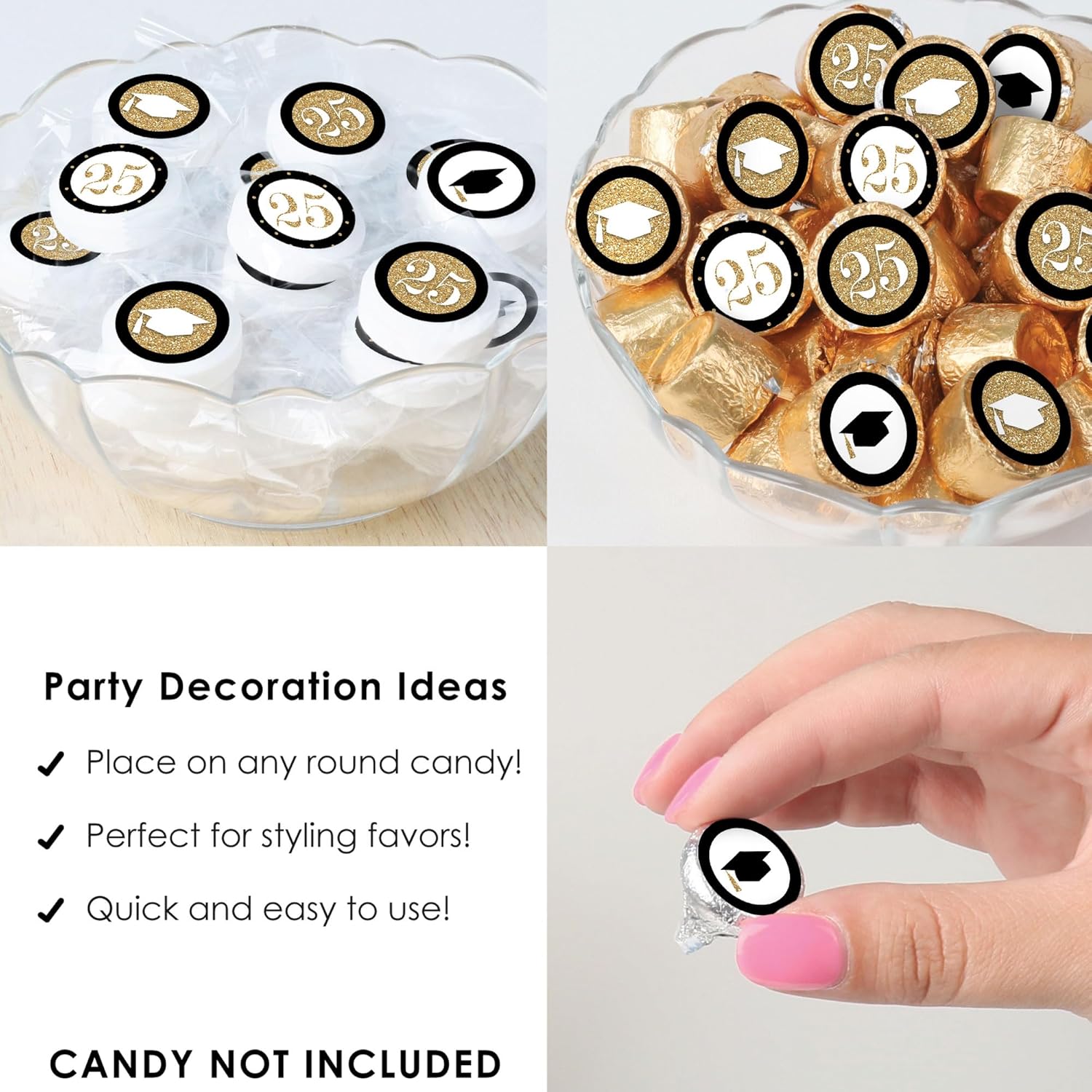 Big Dot of Happiness Gold Tassel Stickers 2025 Graduation Party