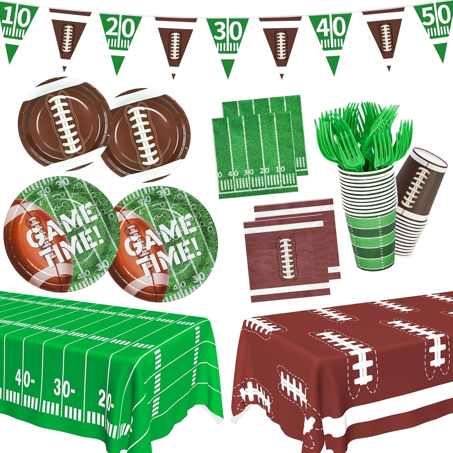 Mulbozy Football Party Supplies Kit for 24 Guests