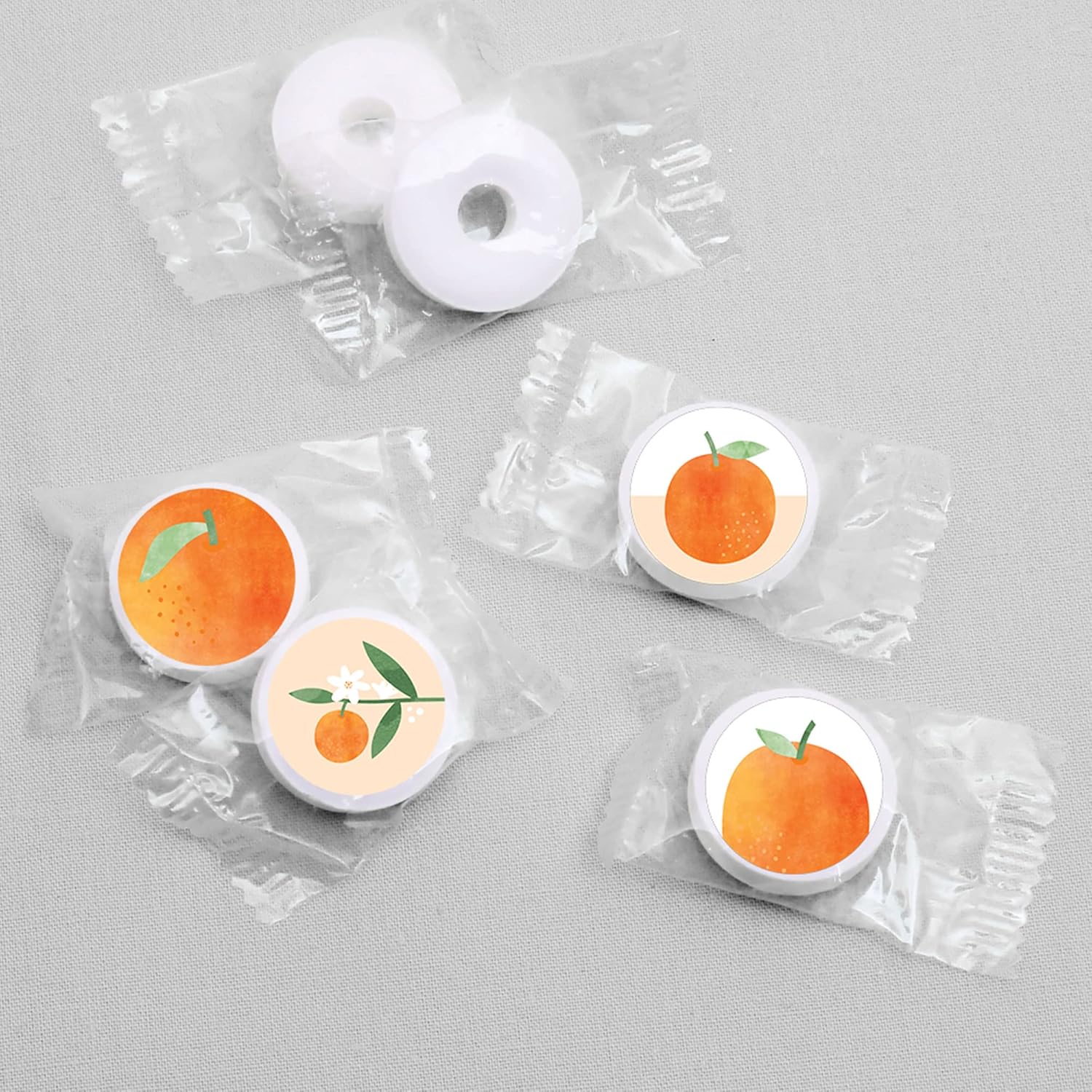 Little Clementine Orange Citrus Candy Sticker Favor Labels - 1 Sheet of 108