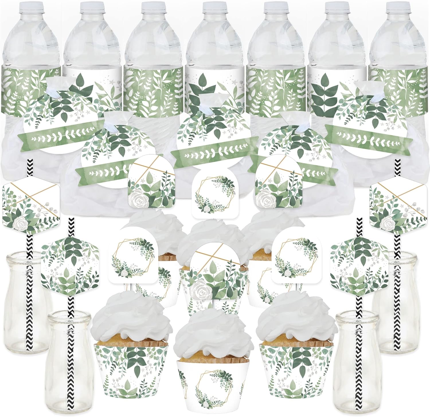 Big Dot of Happiness Boho Botanical Party Favor Kit - 100 Pieces