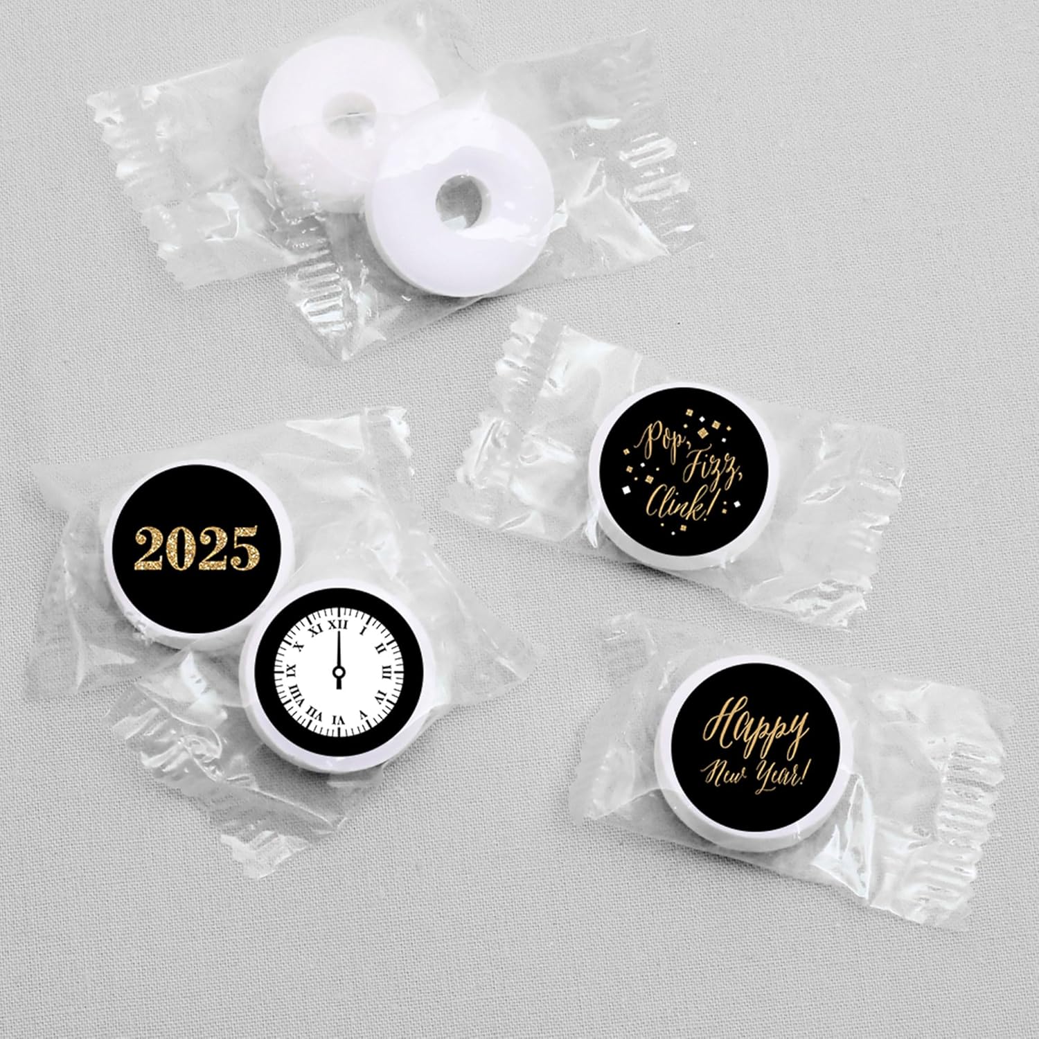 Big Dot of Happiness New Years Eve Gold Candy Sticker Favors