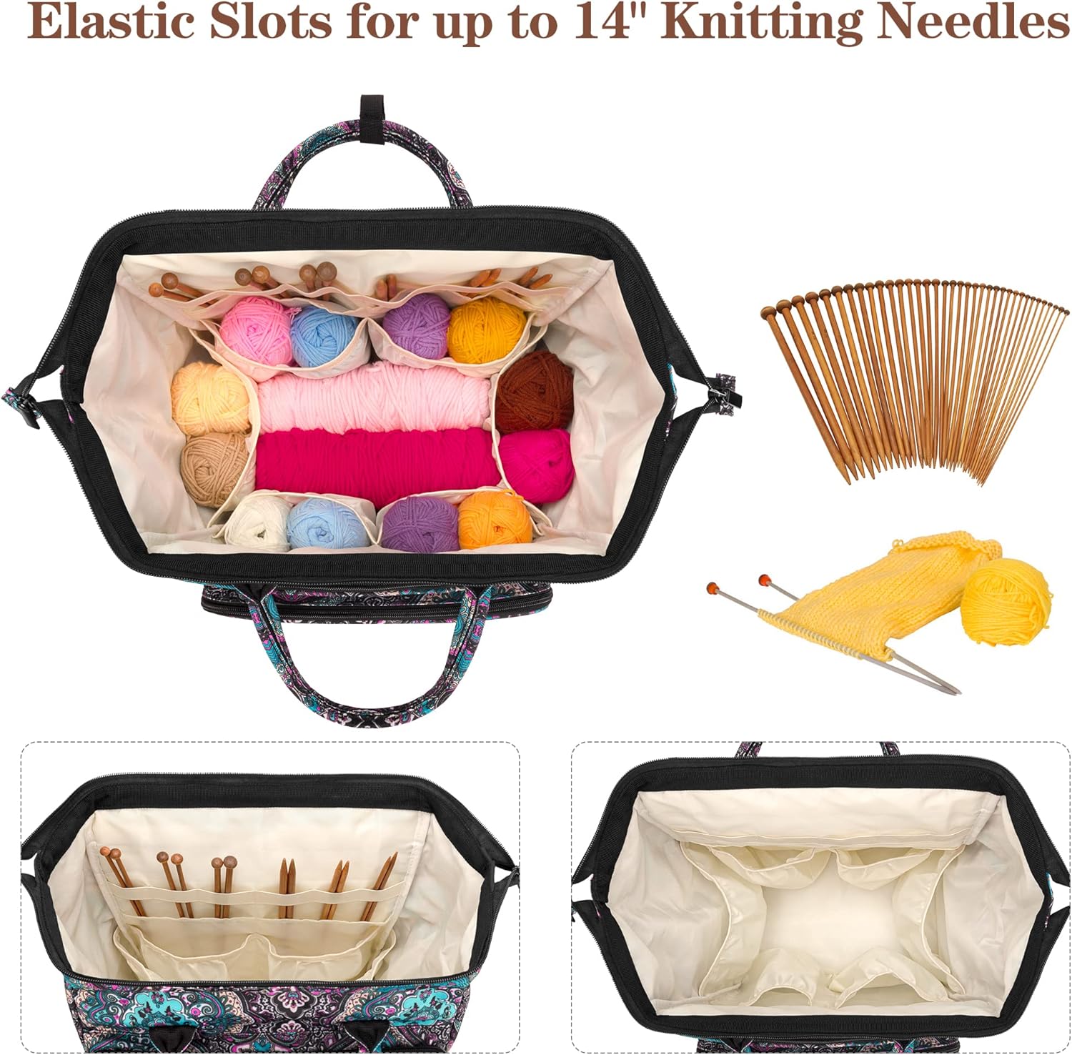 LoDrid Knitting Backpack with 3 Grommets and Steel Frame