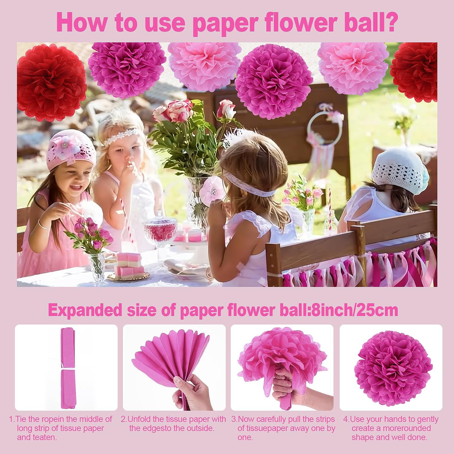 Hot Pink Birthday Decor Kit for Girls and Women
