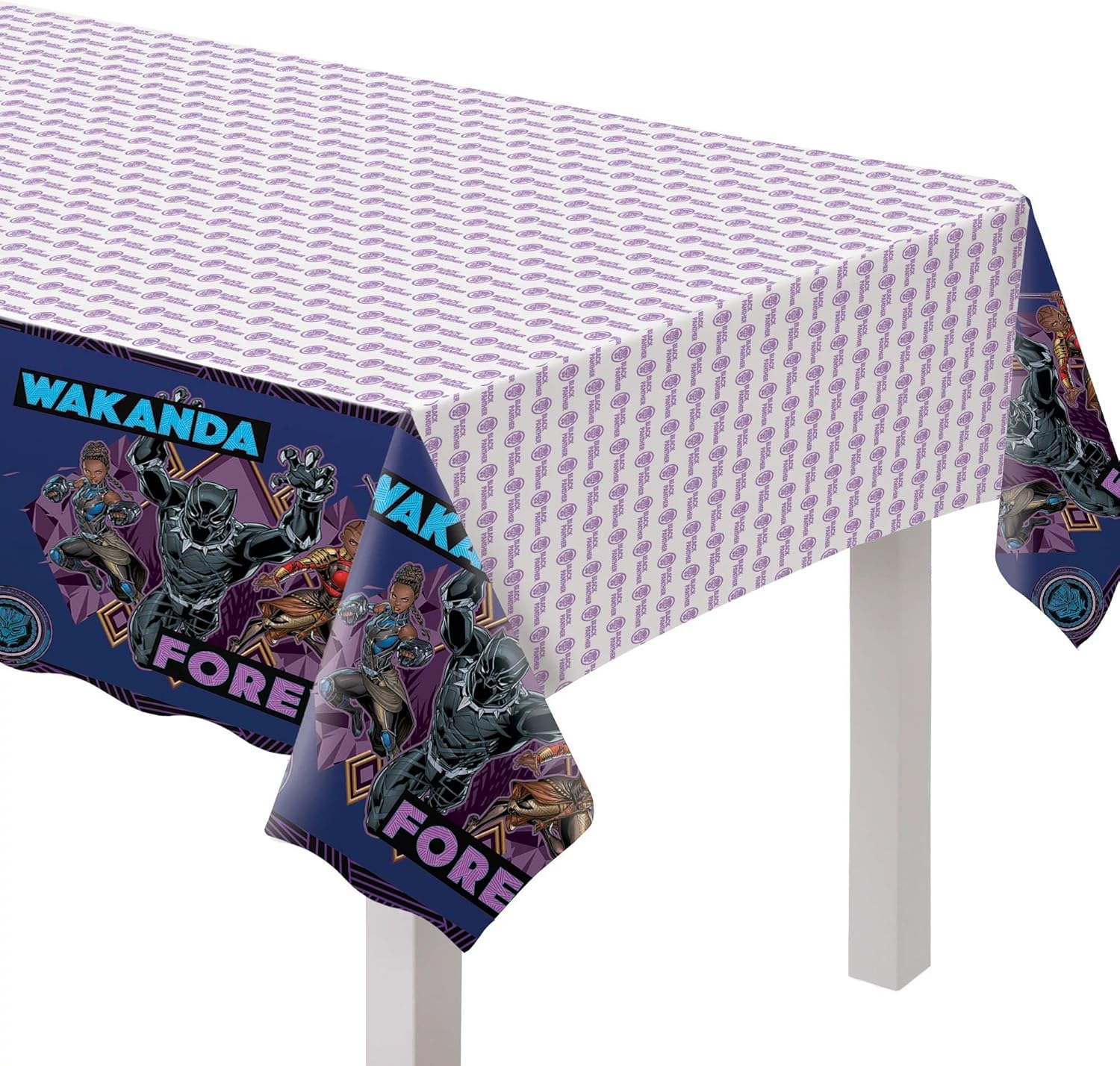 Amscan Black Panther Wakanda Forever Table Cover 54x96