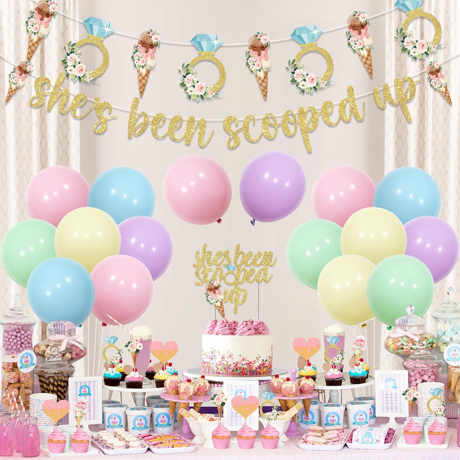 Wonmelody Ice Cream Themed Bridal Shower Decorations