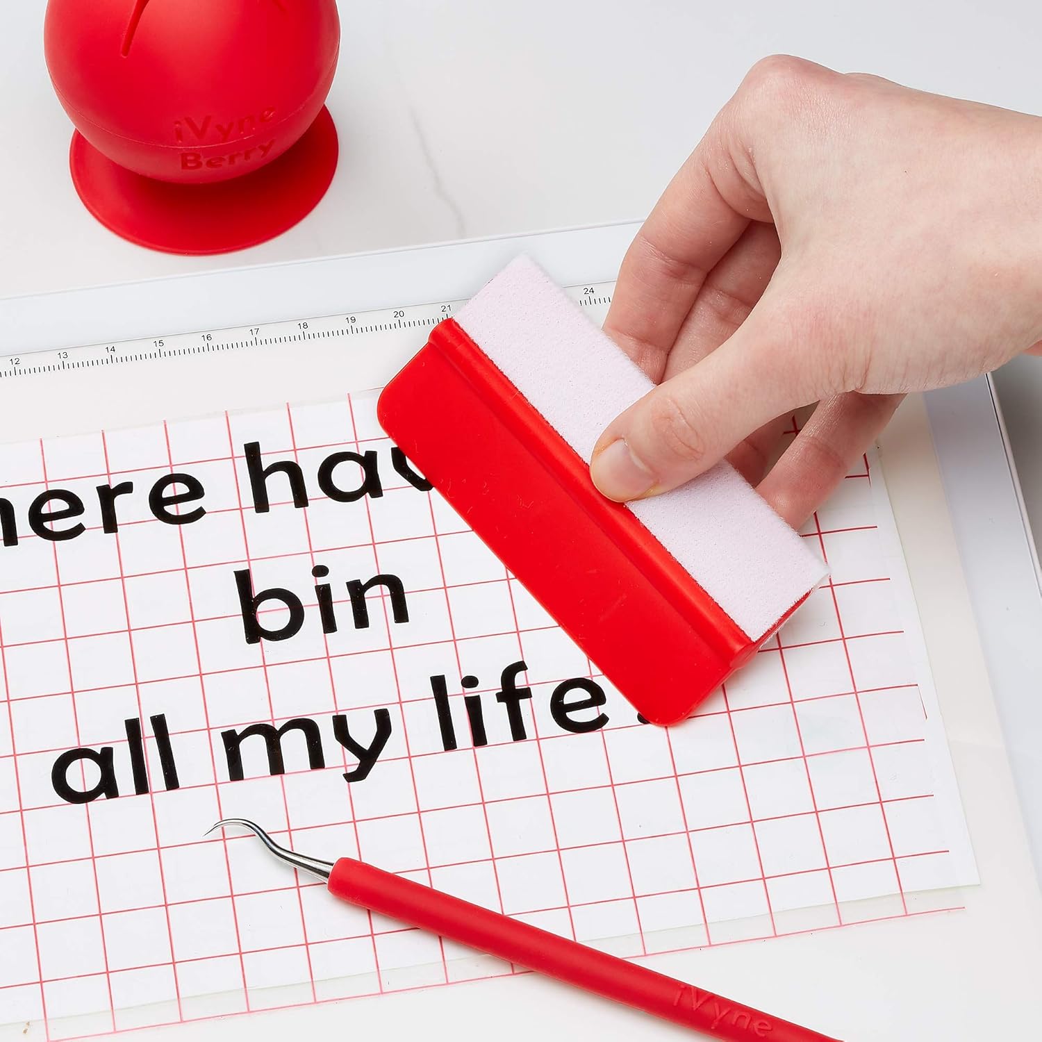 iVyne Plastic Squeegee with Soft Felt Cloth for Cricut Crafting