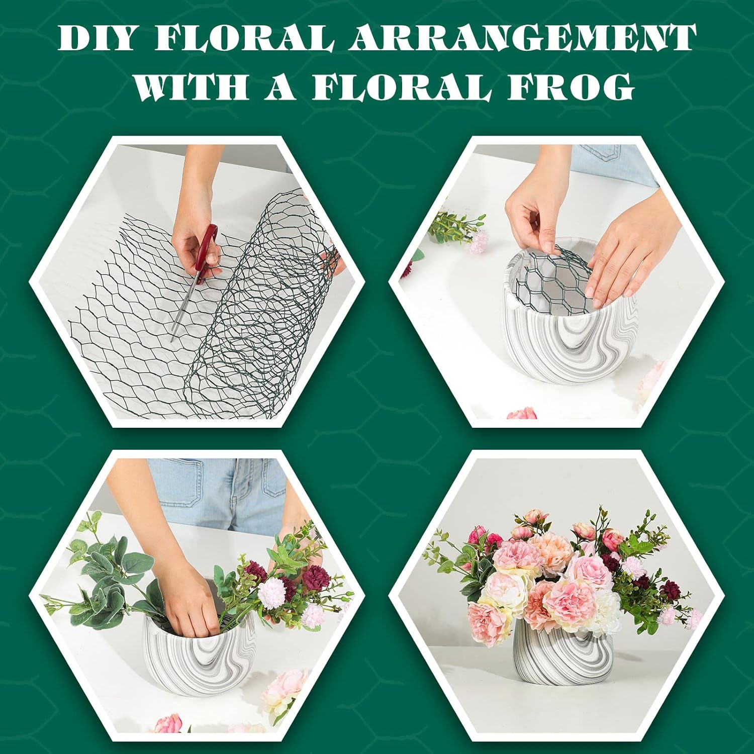 Amylove 2 Pack Chicken Wire for Floral Arrangements 06 Inch