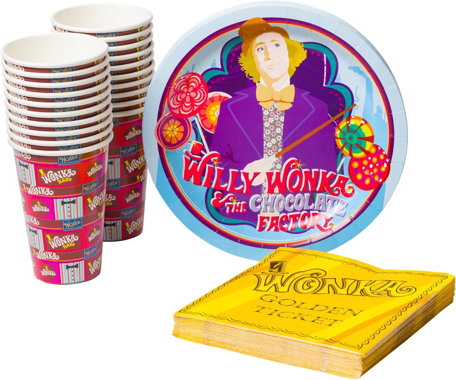 Willy Wonka Themed Party Pack Set 60 Piece