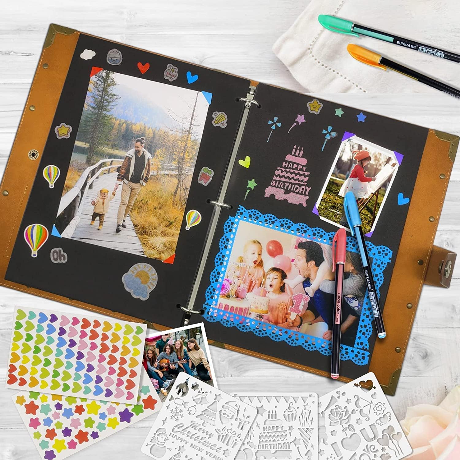ZEEYUAN Green Rose Photo Album for Mothers Day Gift