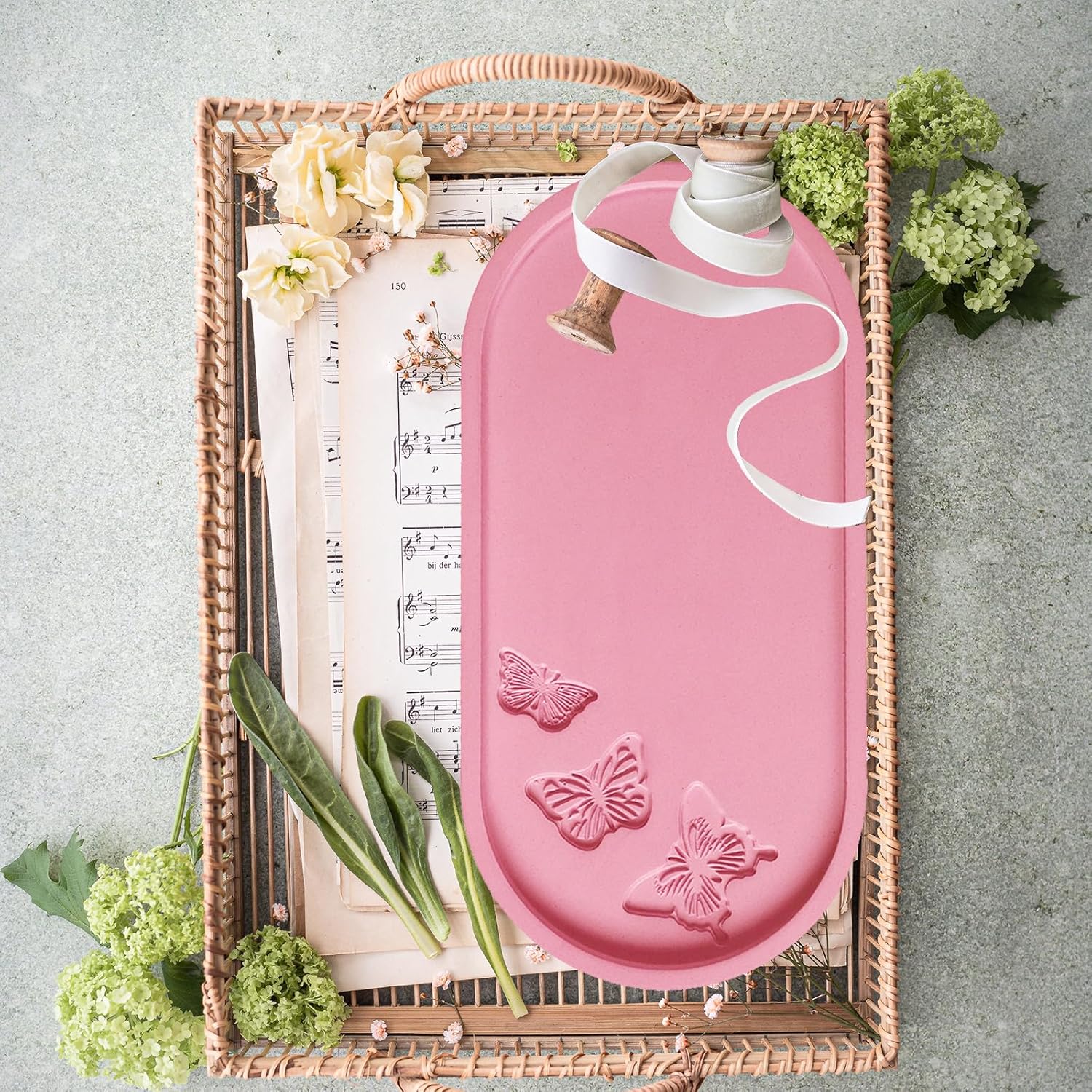 Butterfly Carved Tray Resin Mold for DIY Art and Crafts