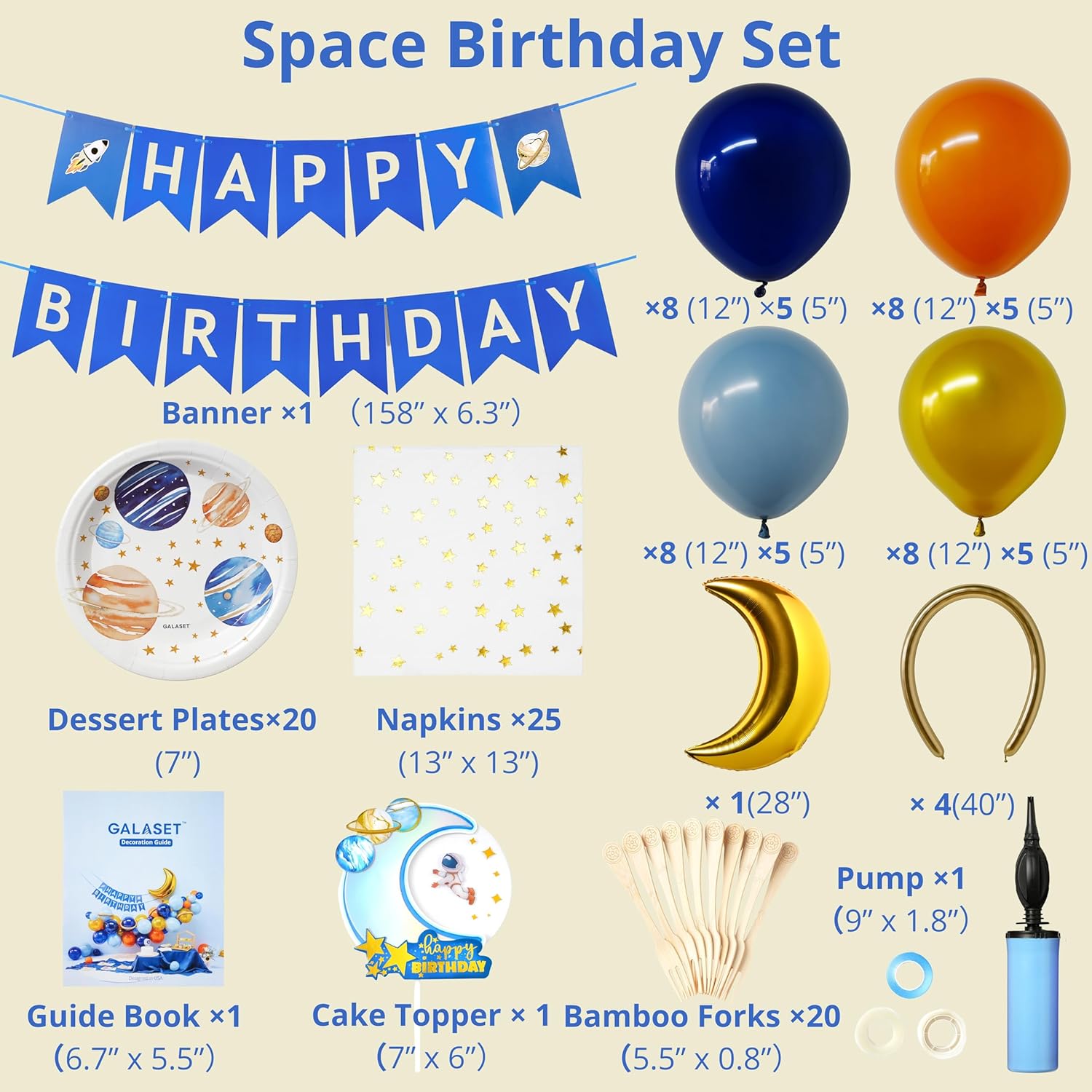 Galaxy Party Decor Kit for Kids and Boys