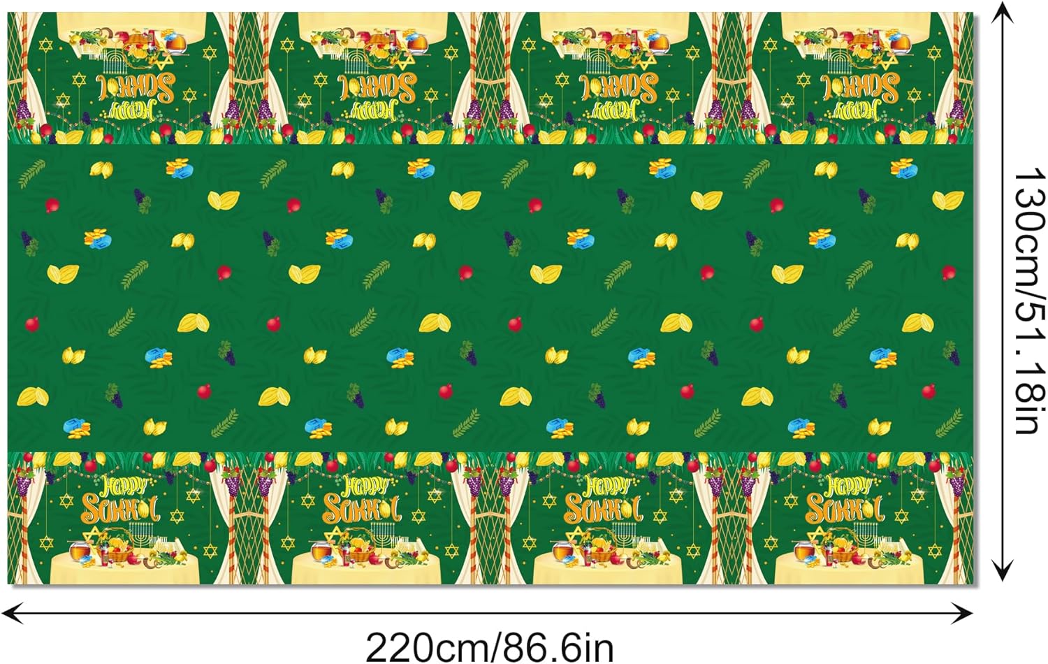 CC HOME Happy Sukkot Party Tablecloth 54x87 Inch