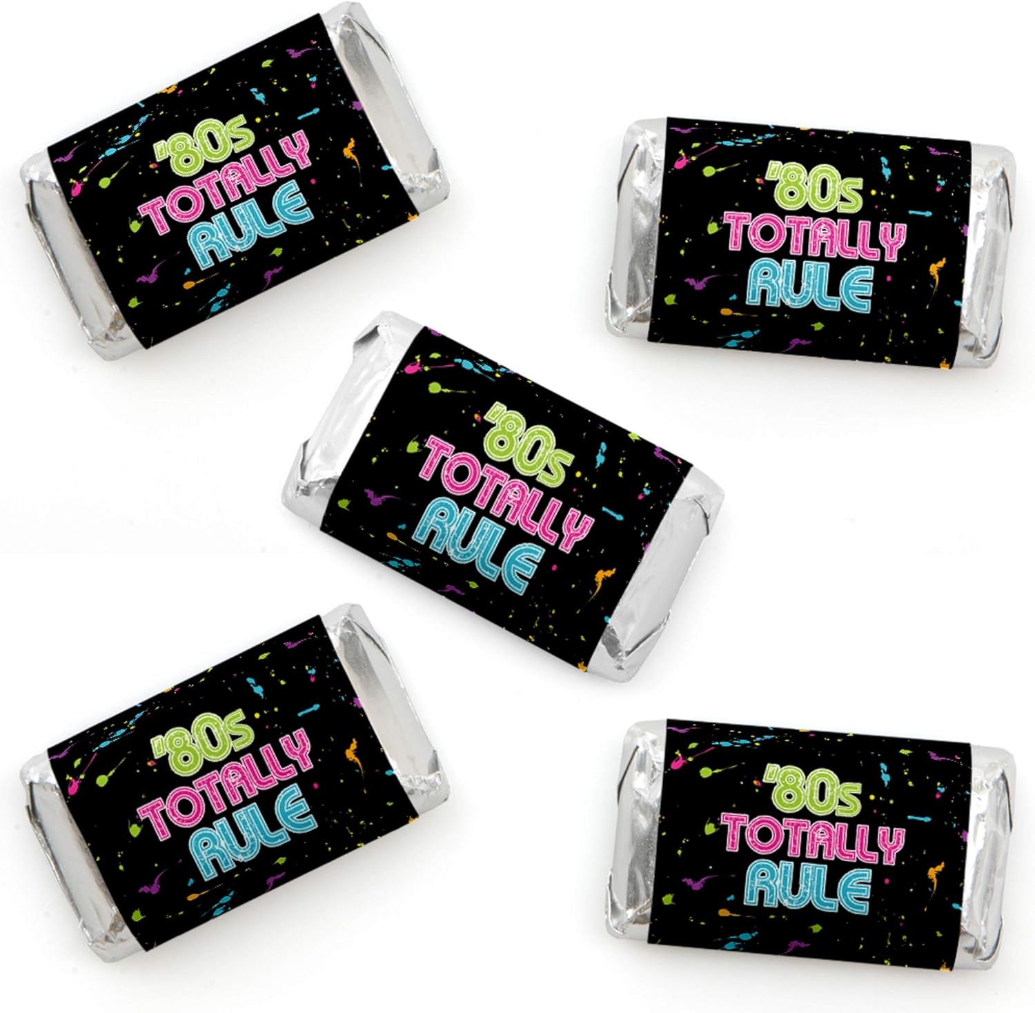 80s Retro Mini Candy Bar Wrappers 40 Count