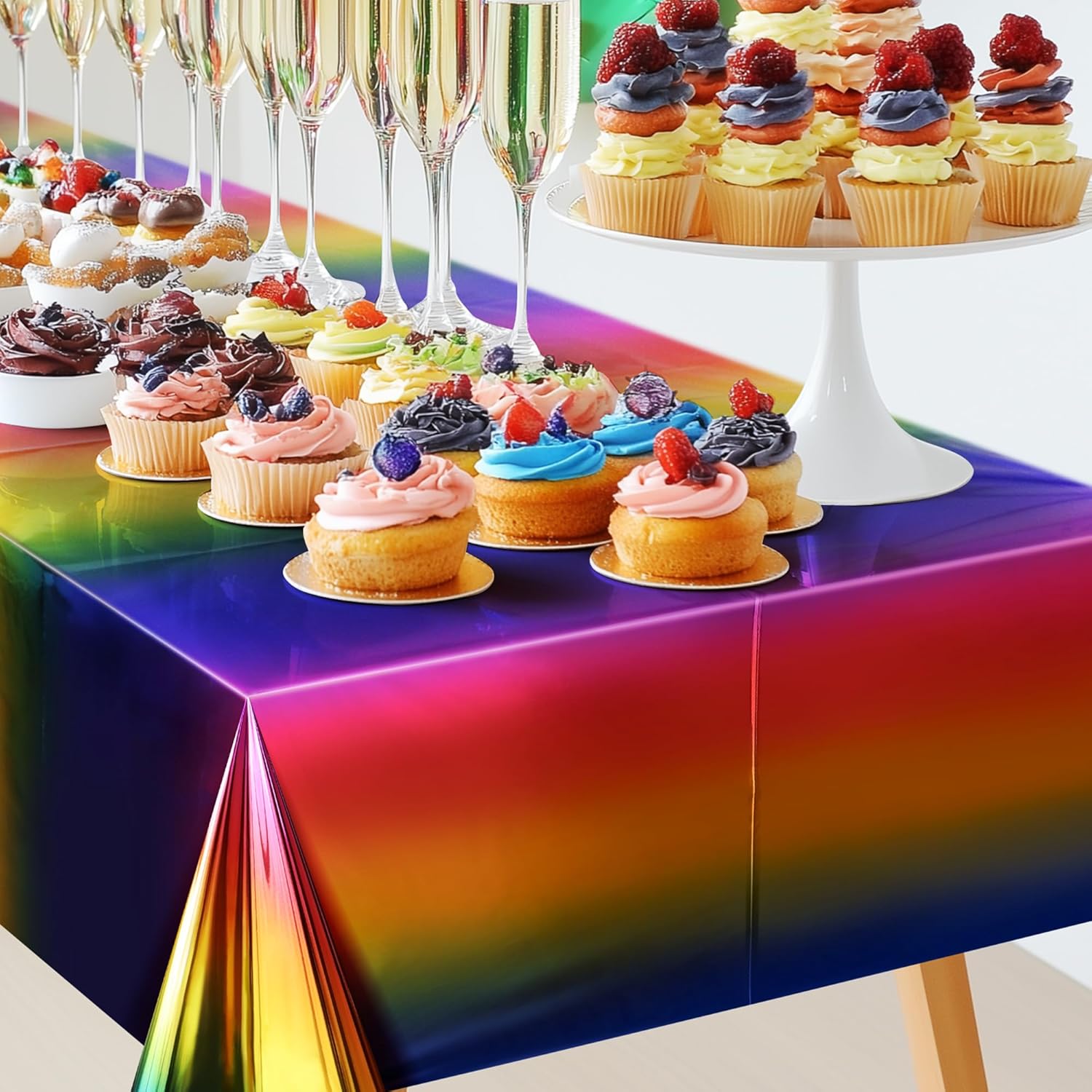 1 Piece Tie Dye Rainbow Tablecloth 54x72 Inch