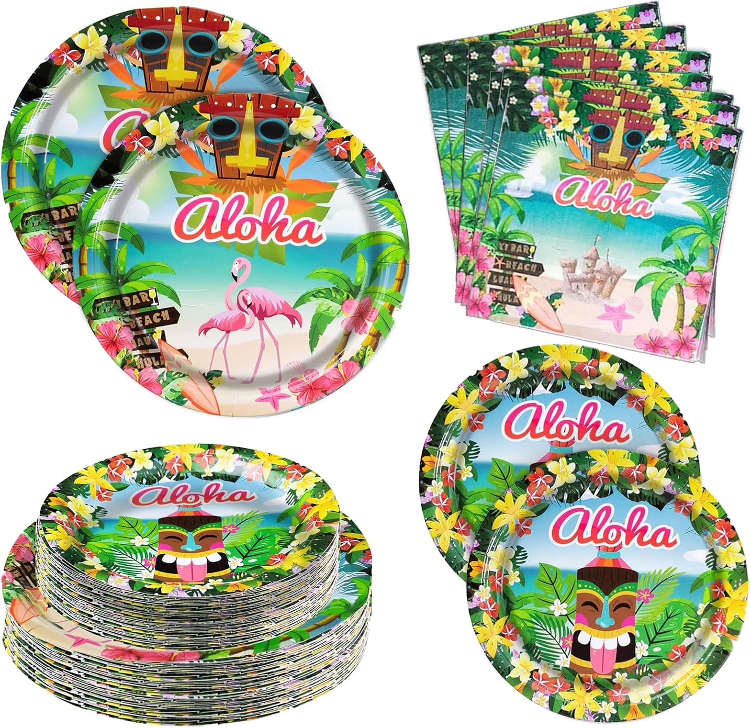 180PCS Hawaiian Aloha Party Set for 60 Guests