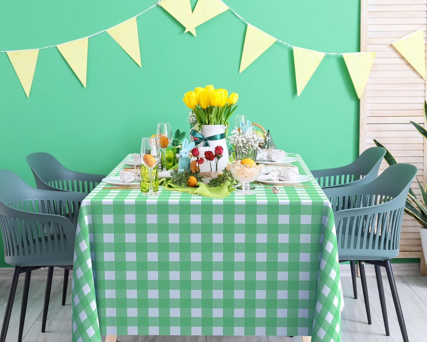 6 Pcs Disposable Plaid Tablecloth for Picnic and Events