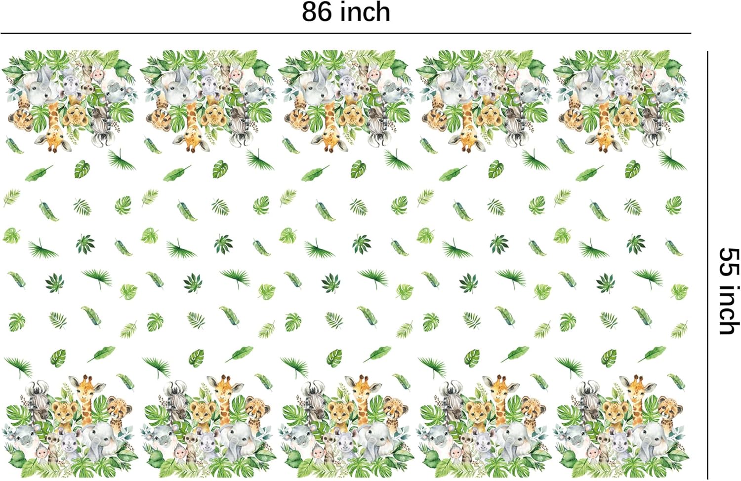 Jungle Party Tablecloth 3Pcs Disposable Safari Decorations