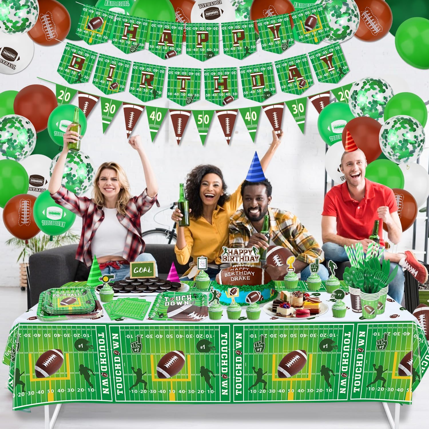 243 Pack Football Party Supplies for 20 Guests