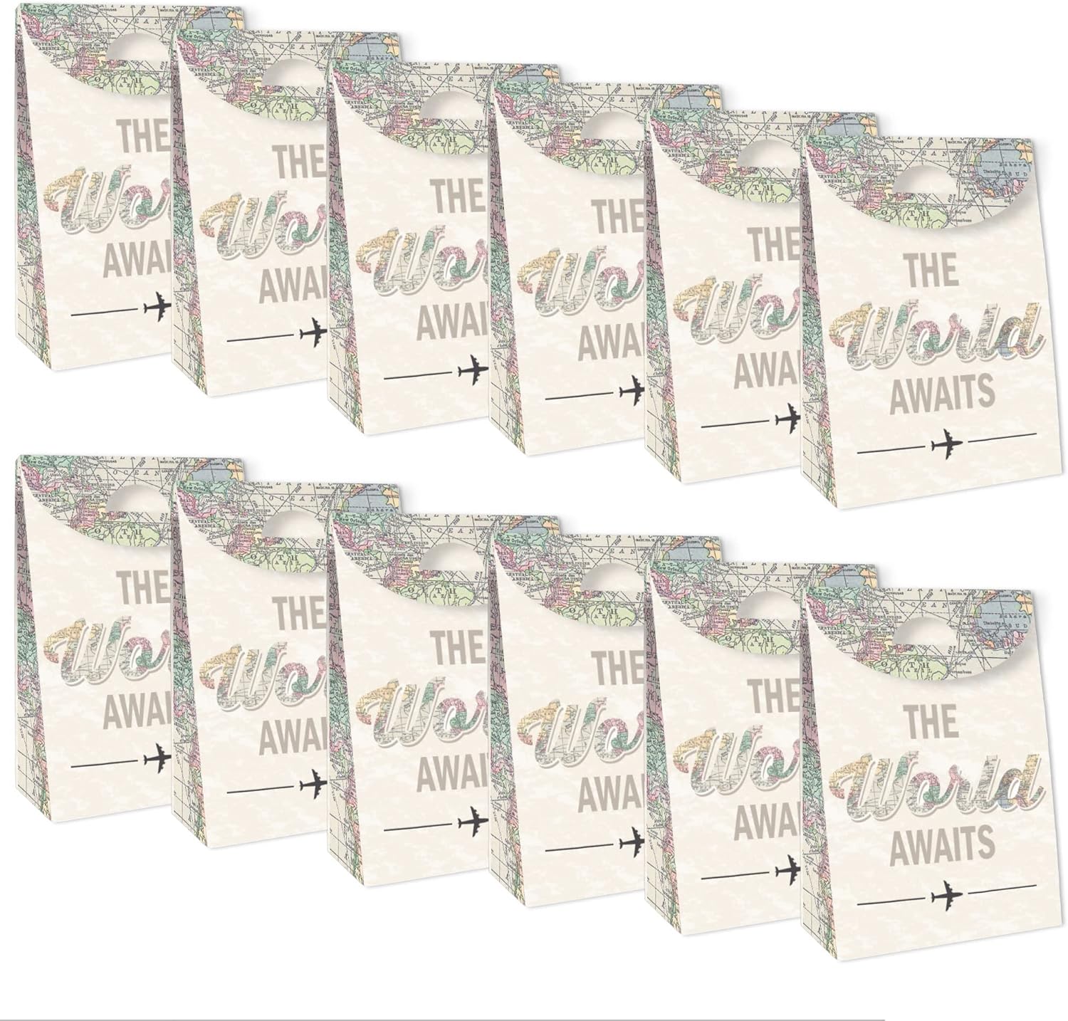 Big Dot of Happiness Travel Themed Gift Favor Bags Set of 12