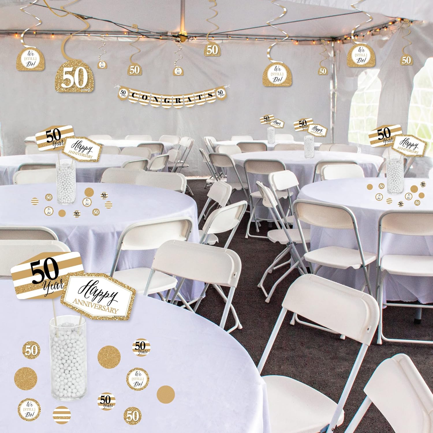 Big Dot of Happiness 50th Wedding Anniversary Party Pack Decor