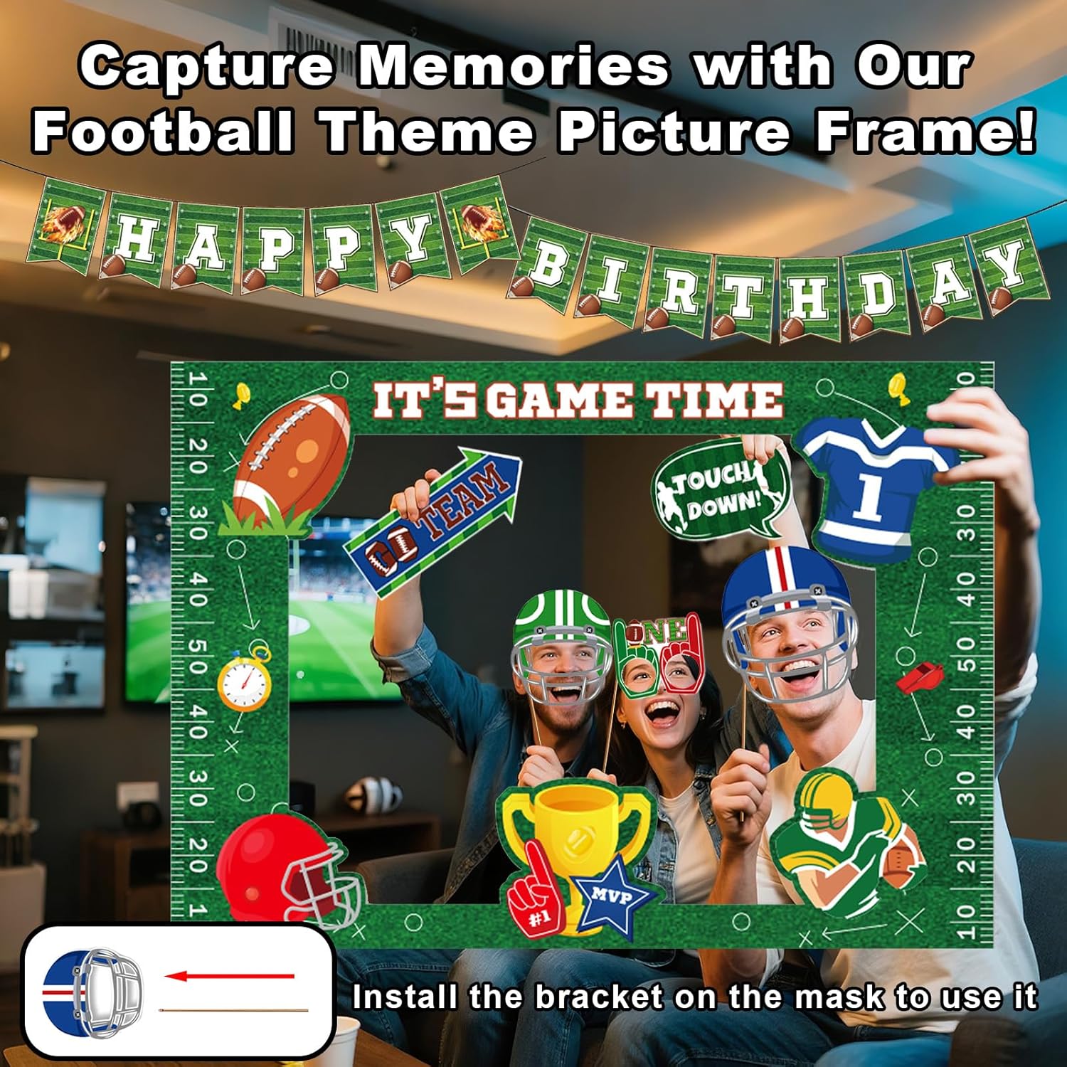 120-Piece Football Birthday Party Decorations Set