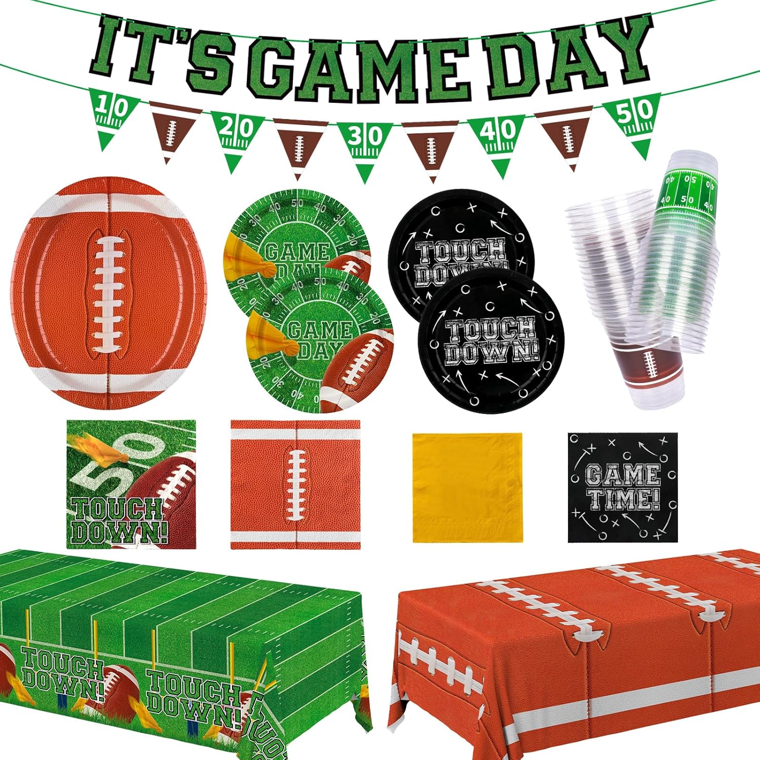 Football Party Supplies Kit for 24 Guests