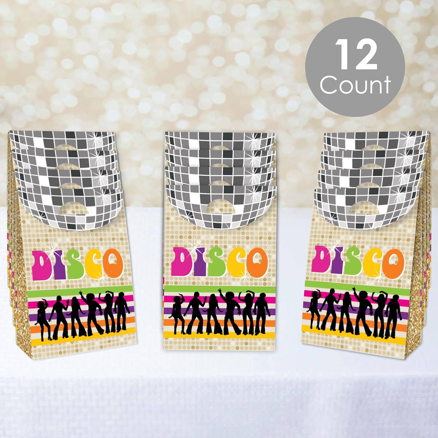 Big Dot of Happiness 70s Disco Party Favor Bag Set of 12