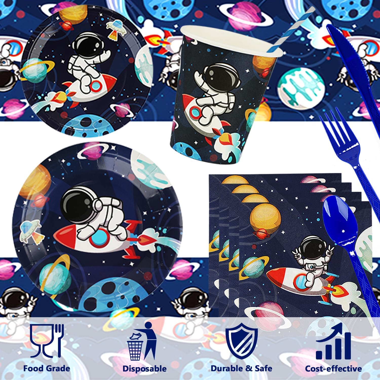 194PCS Outer Space Birthday Party Supplies Set