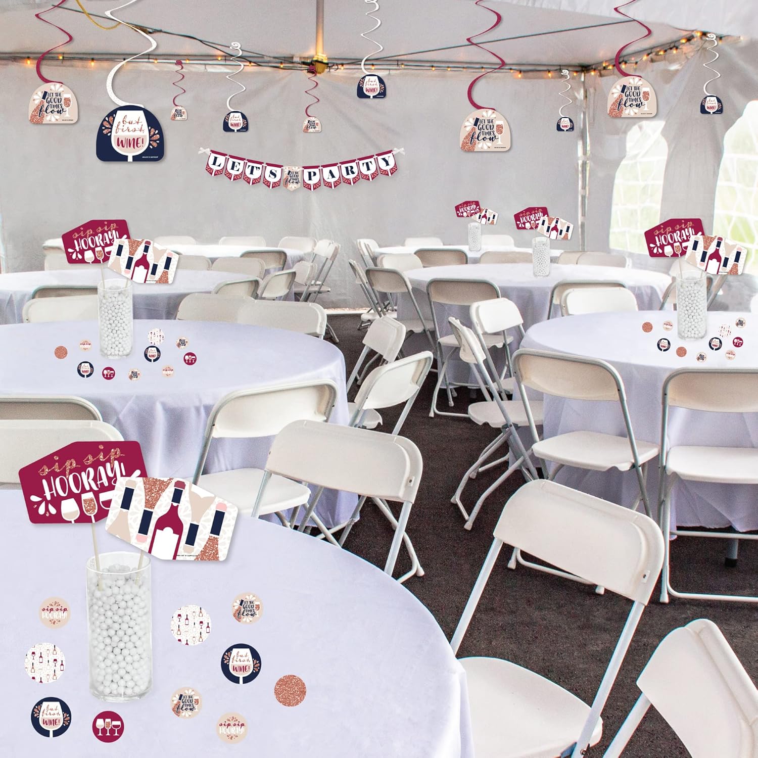 But First Wine Decor Galore Party Pack 51 Pieces