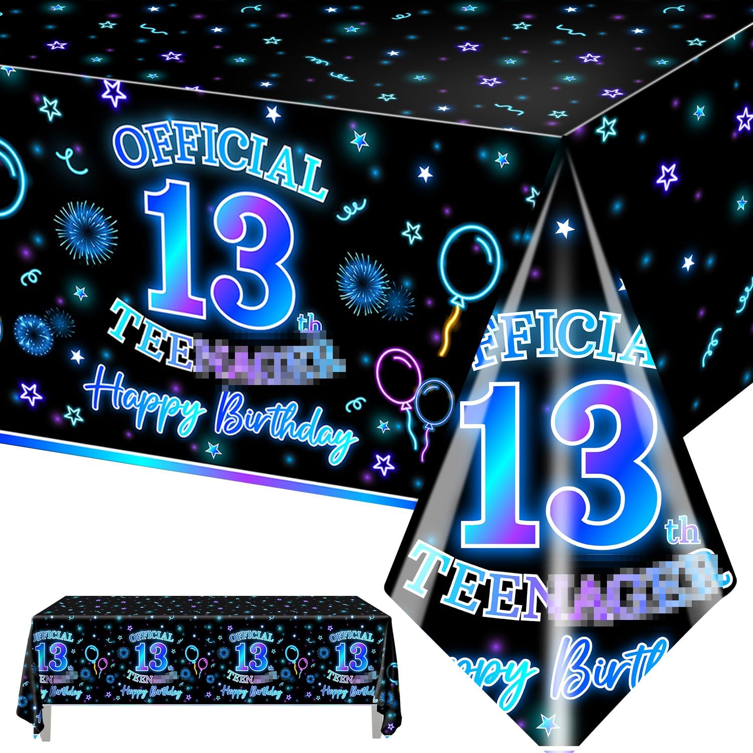 HAKOTI 3Pack 13th Birthday Tablecloth Decorations