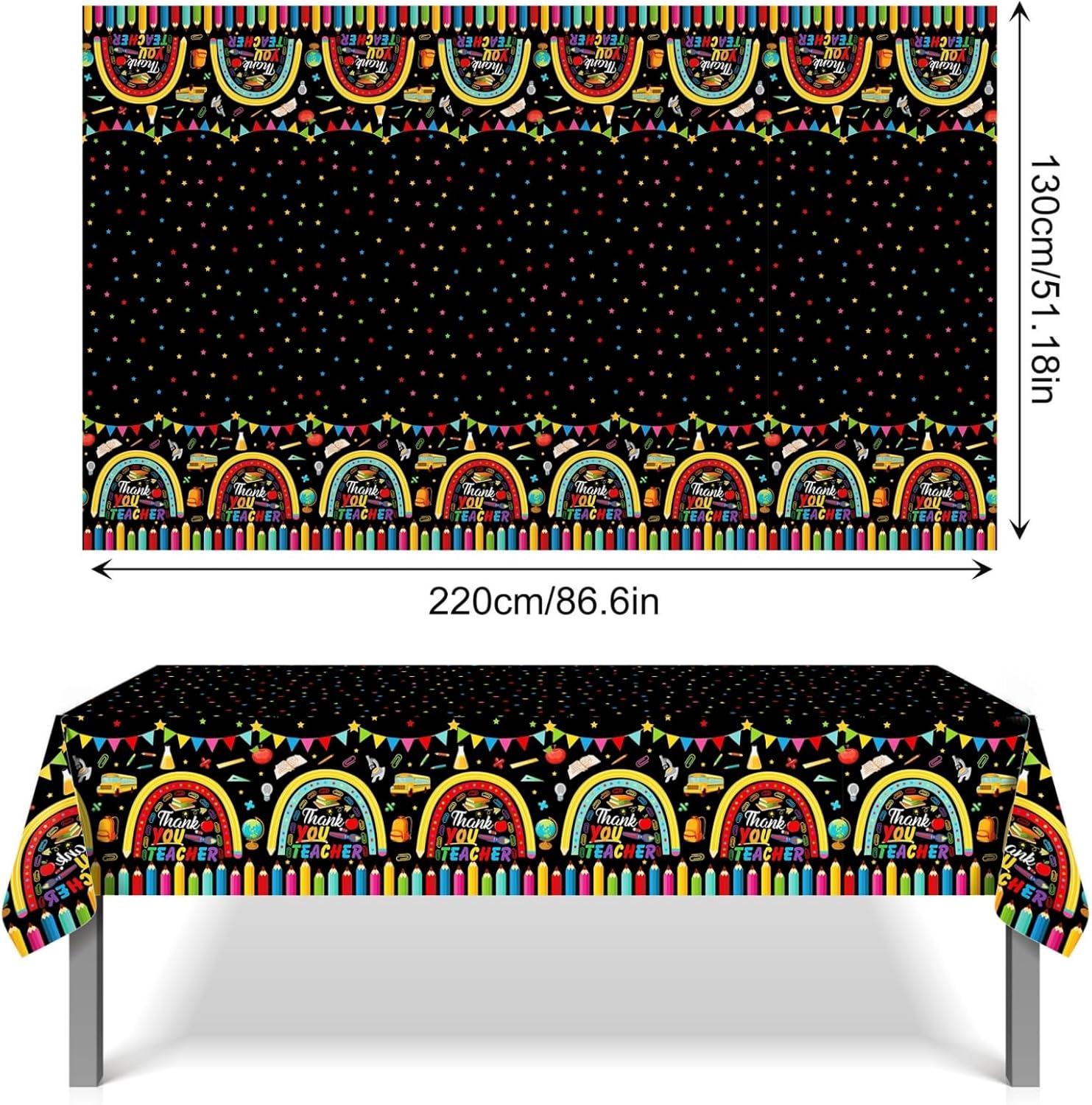 YVAINE 3 Piece Teachers Appreciation Tablecloths