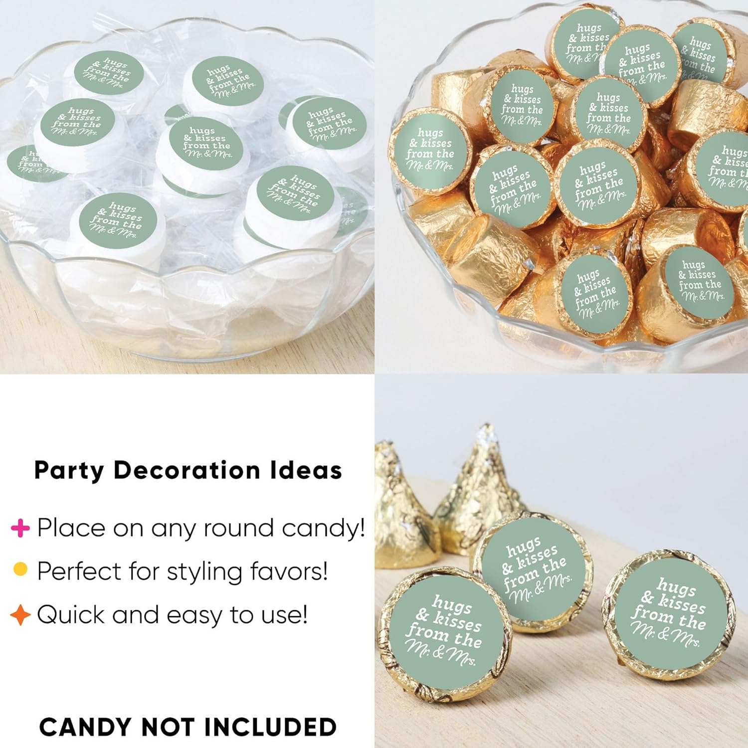 Big Dot of Happiness Sage Green Candy Stickers - 324 Count