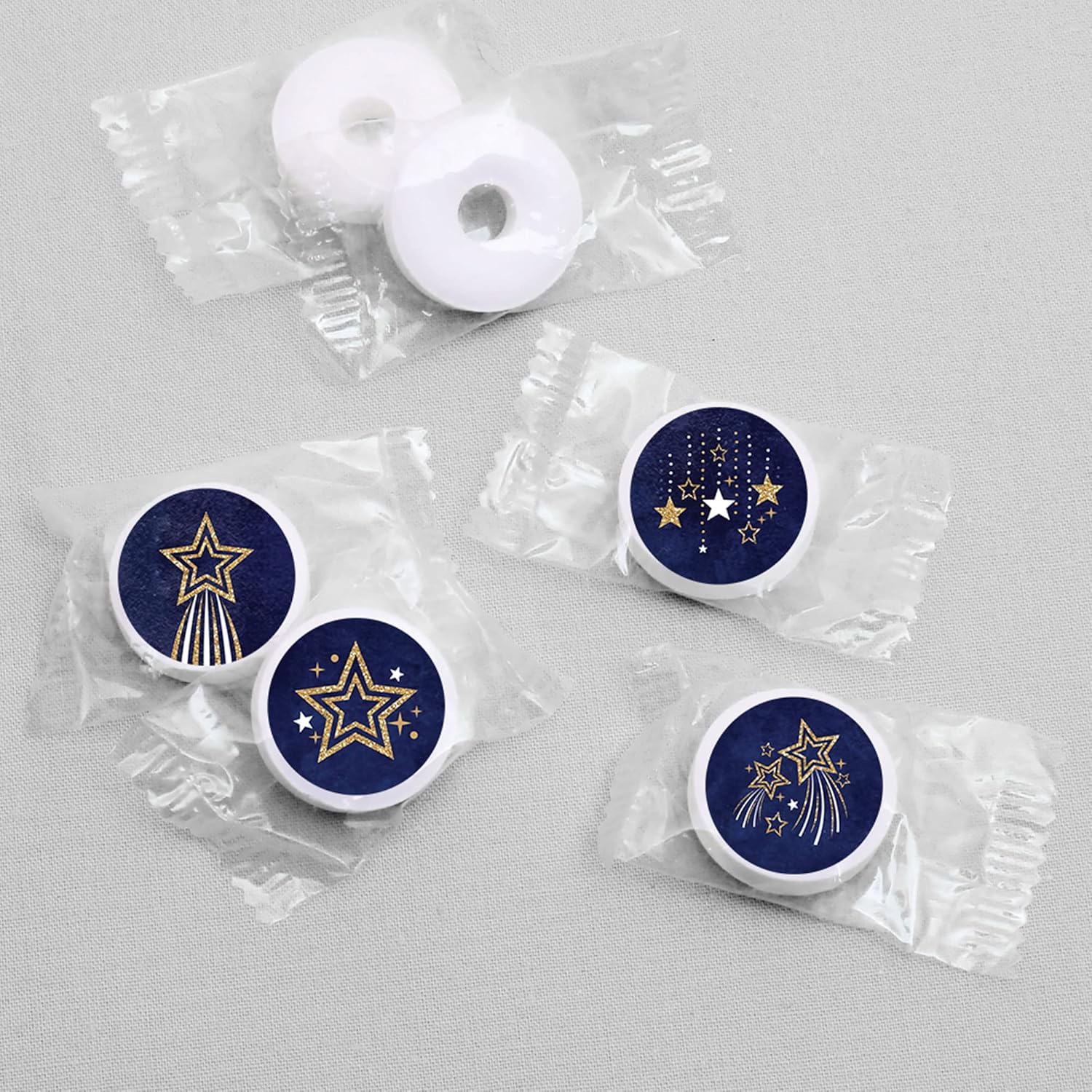 Starry Skies Gold Round Candy Sticker Favors