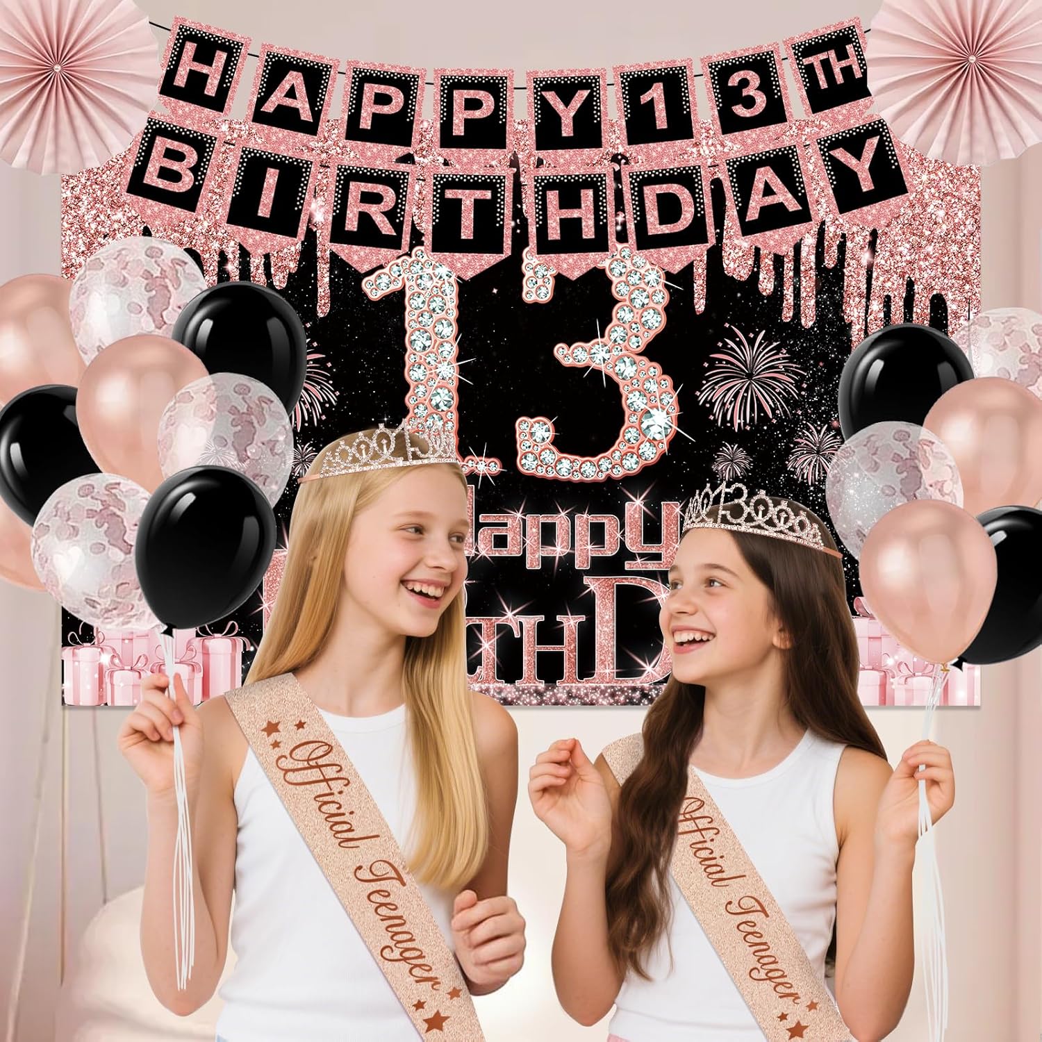 13th Birthday Decorations for Girls 32PCS Party Kit