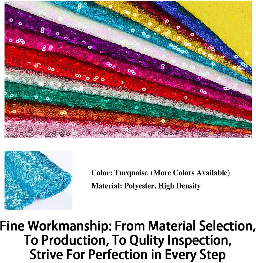 ShinyBeauty Sequin Aisle Runner 2Ft x 15Ft Turquoise