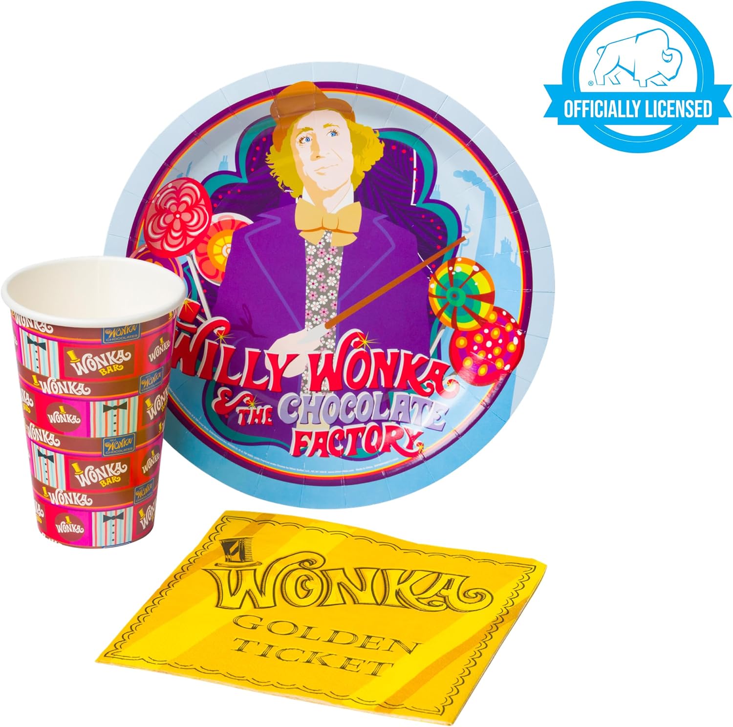 Willy Wonka Themed Party Pack Set 60 Piece