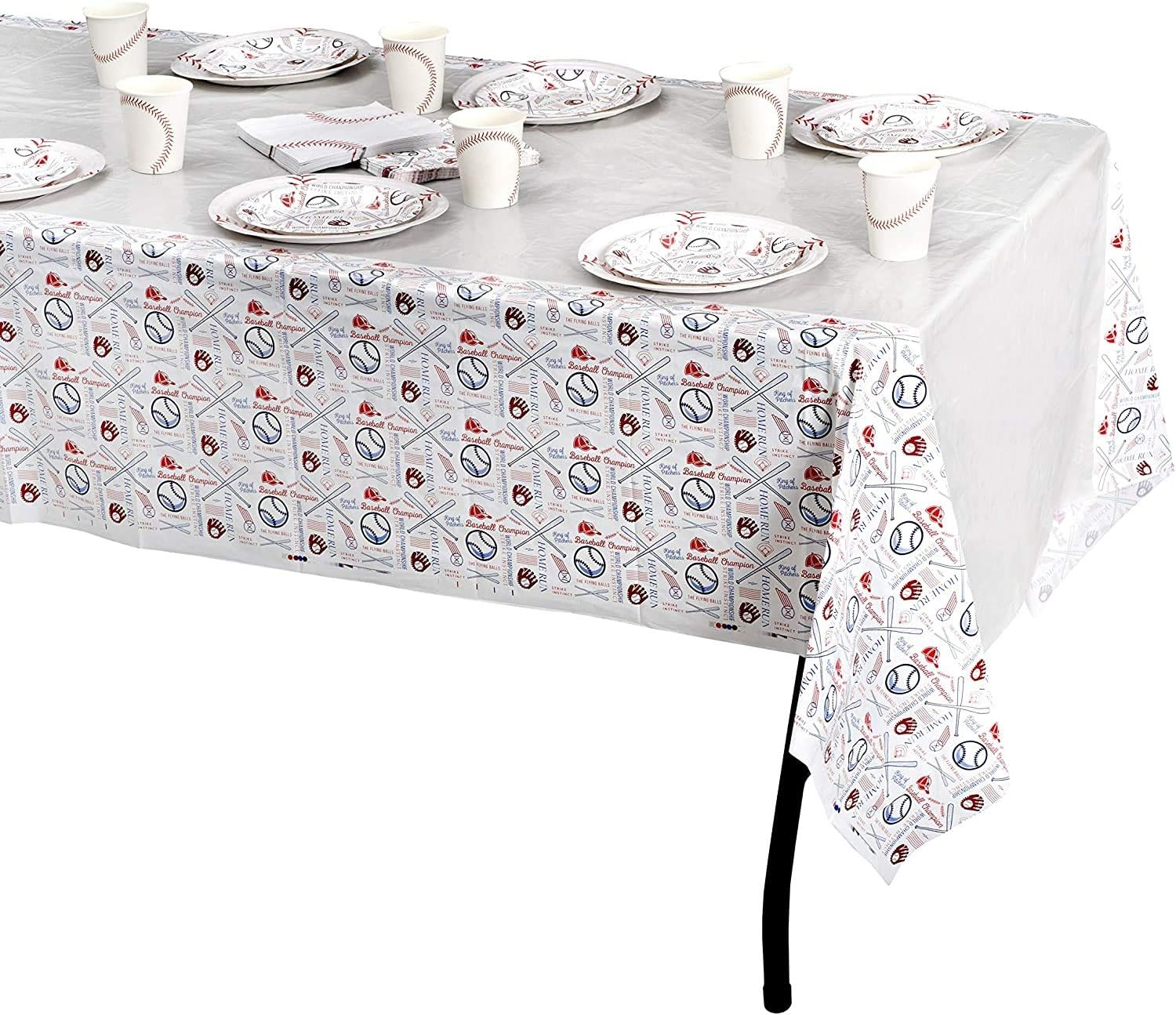 Hammont Baseball Tablecloth 108 x 54 4 Pack