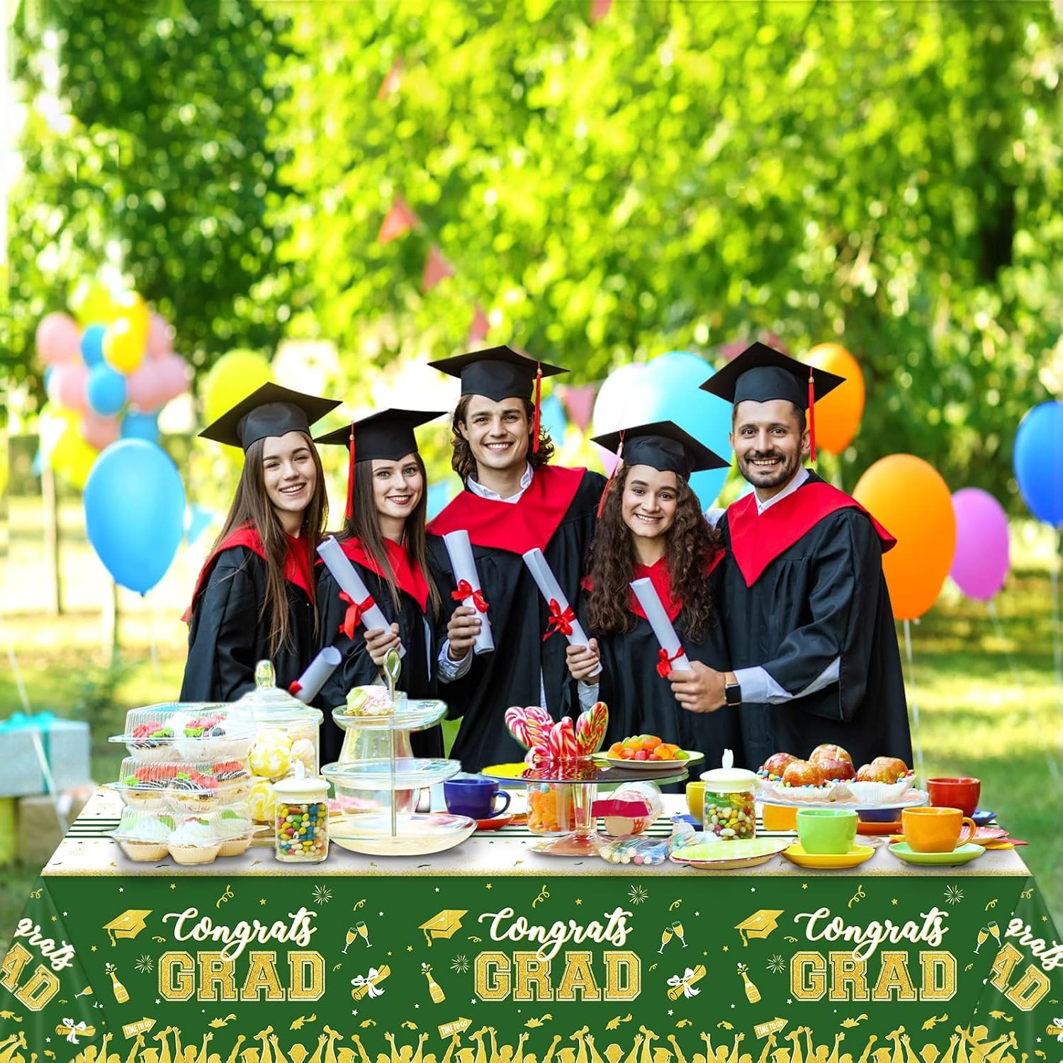 Chiazllta 3 Pack Graduation Tablecloths Class of 2025 Decorations