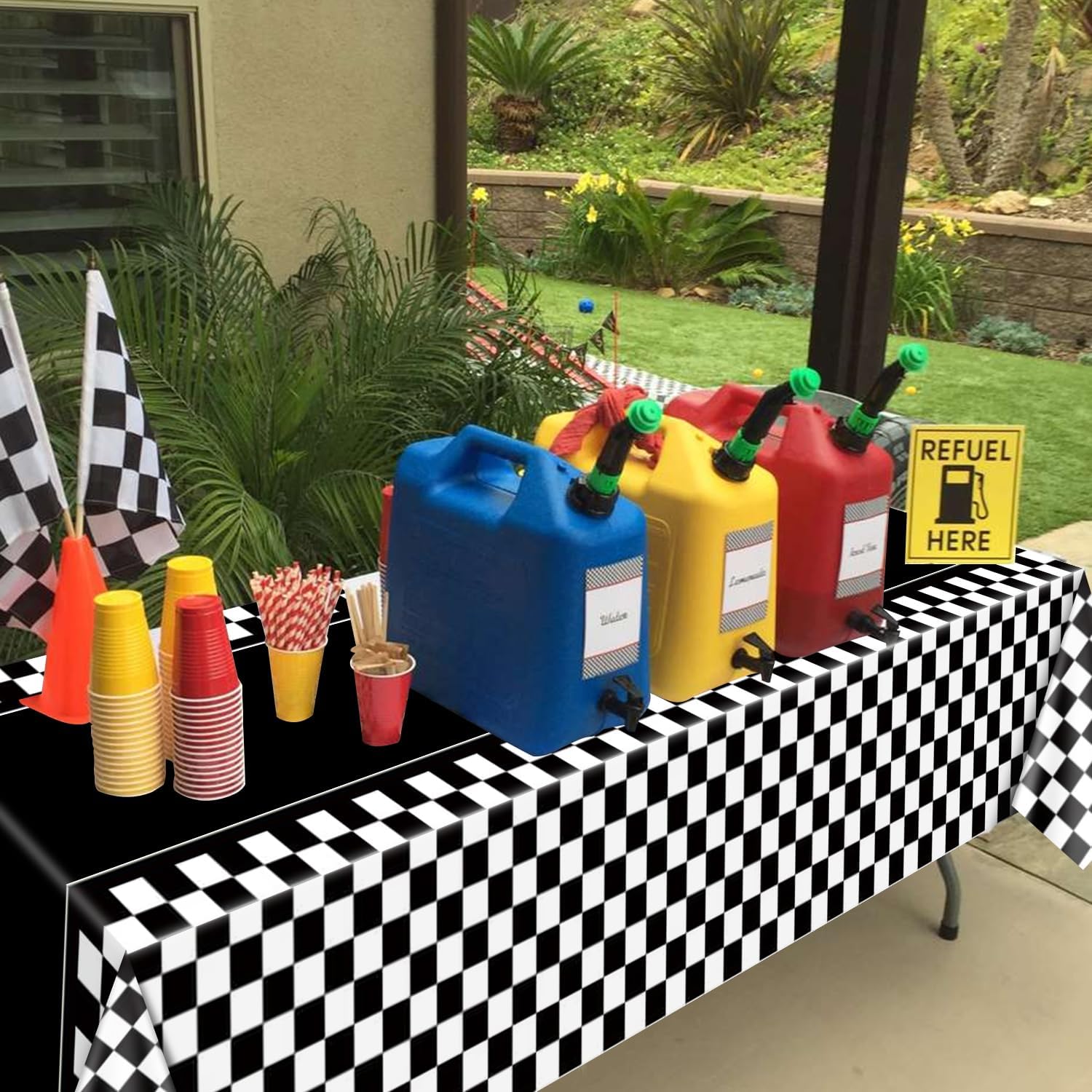 4 Pcs Racing Car Tablecloths for Birthday Party Decorations
