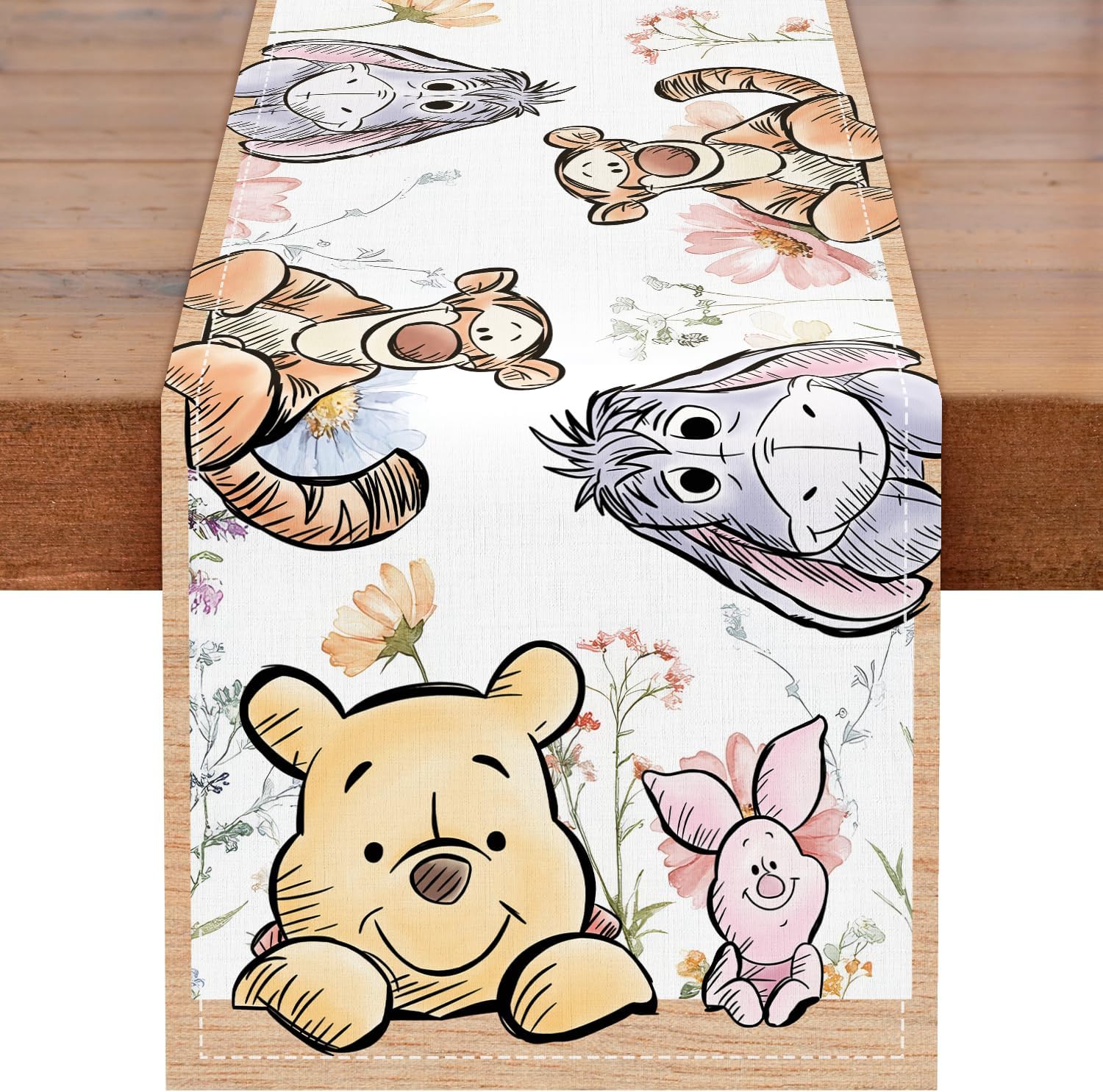 Winnie Baby Shower Tablecloth for Kids Birthday Party