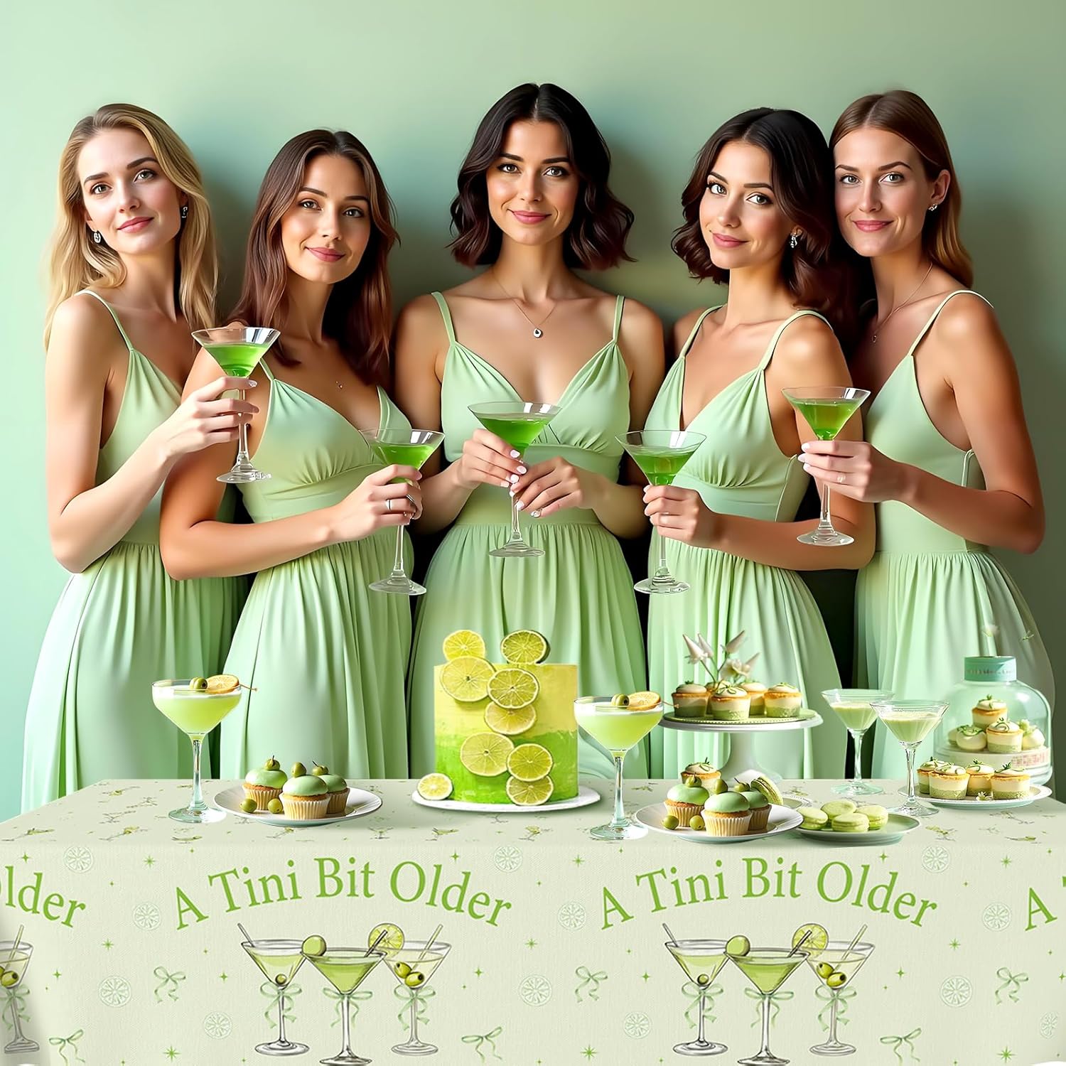 Kreatwow 3Pcs Martini Birthday Tablecloth 898 X 426 ft