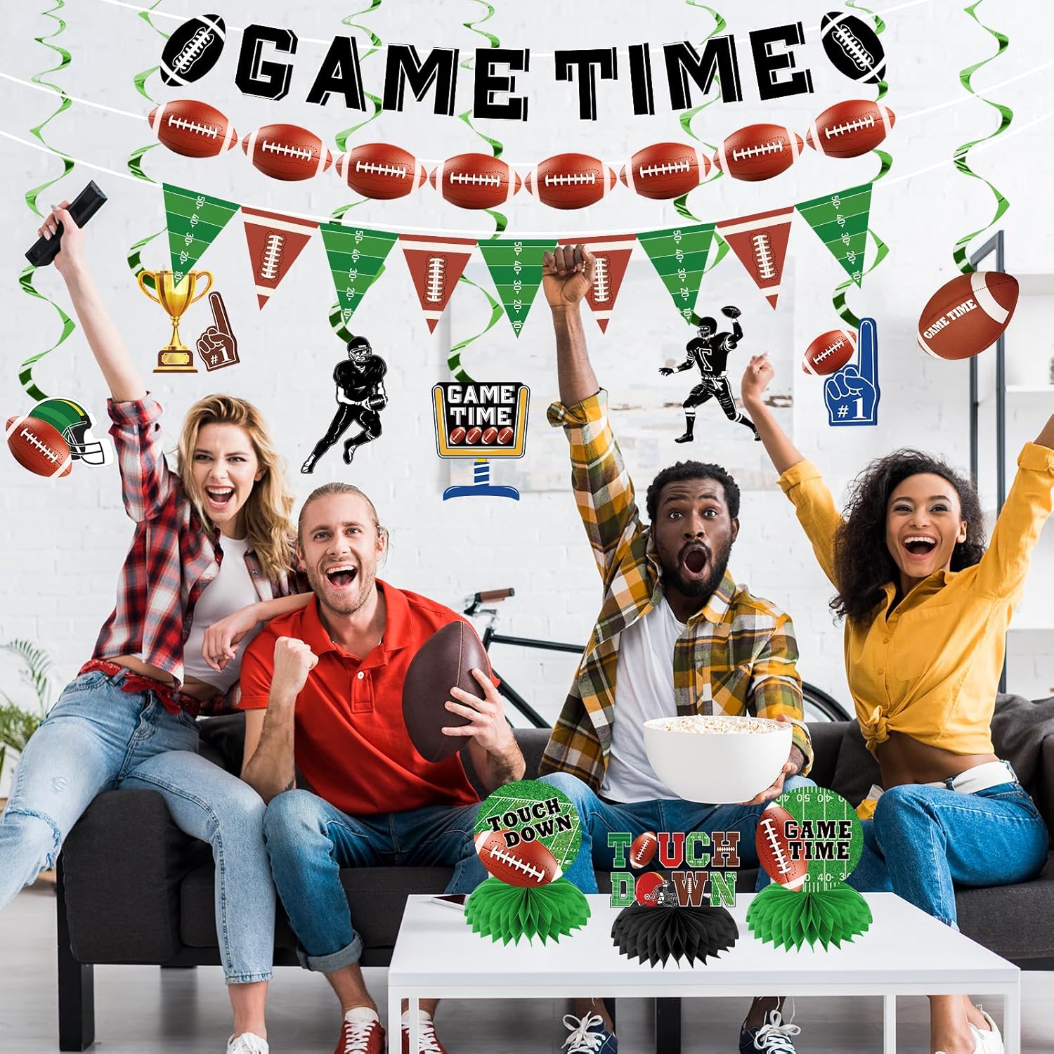 Football Party Decorations Kit for Birthday and Tailgate Parties