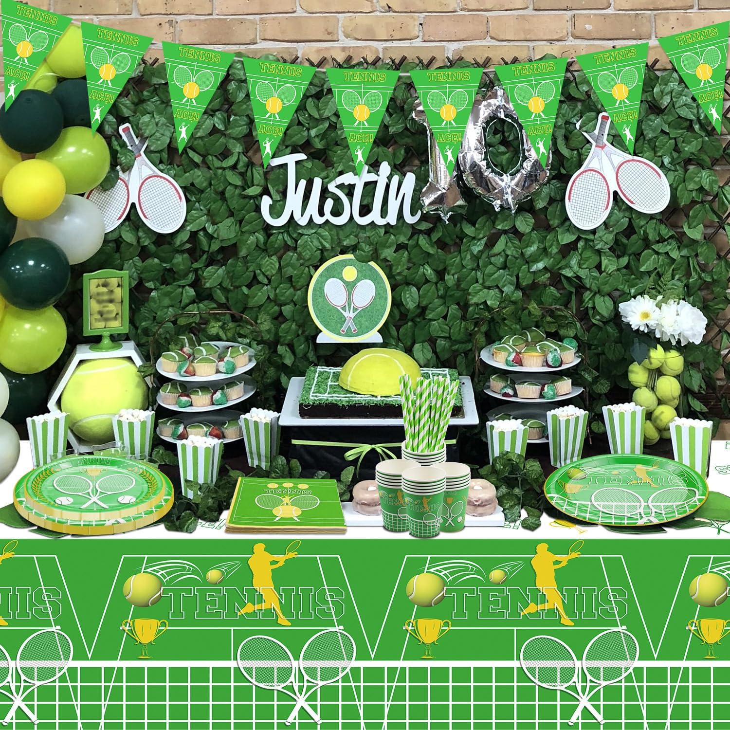 4 Pack Tennis Birthday Table Cover Decor