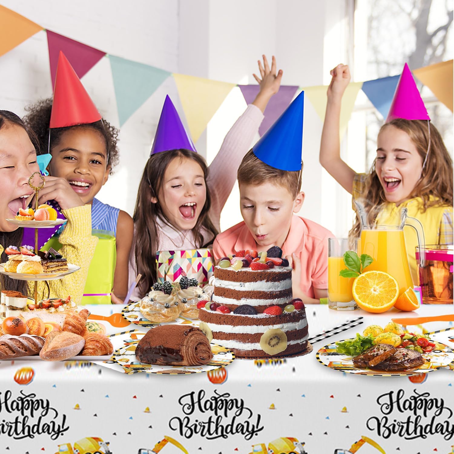 141Pcs Construction Birthday Party Supplies Set